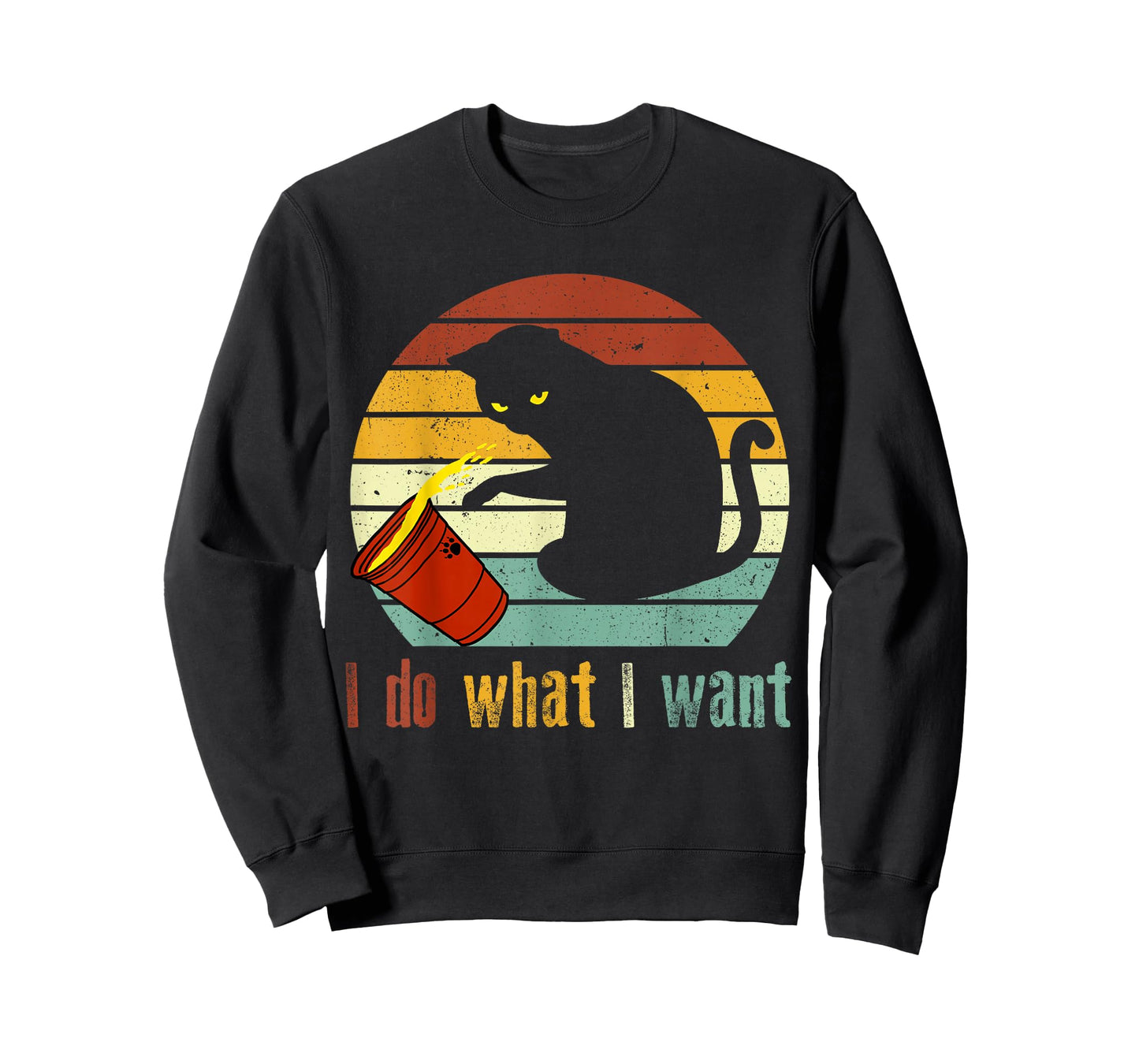 I Do What I Want Cat Coffee Black Cat Red Cup T-Shirt