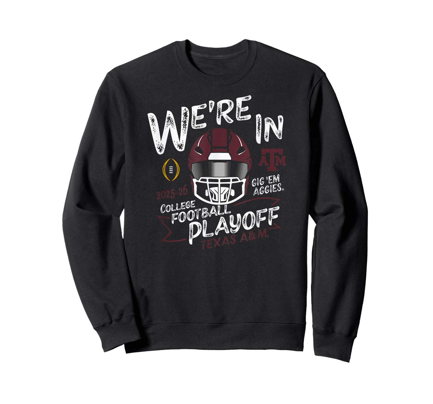 Texas A&M Aggies CFP College Football Playoff 2025-26 Black T-Shirt
