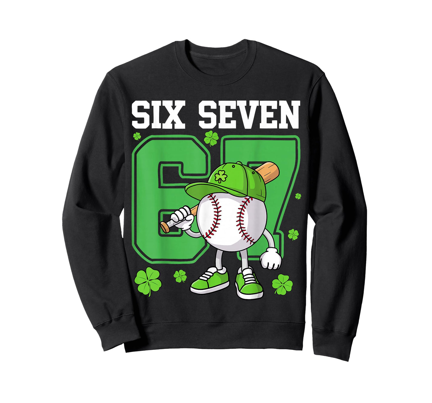 Boys St Patricks Day 67 Six Seven Baseball Ice Cream Drip T-Shirt