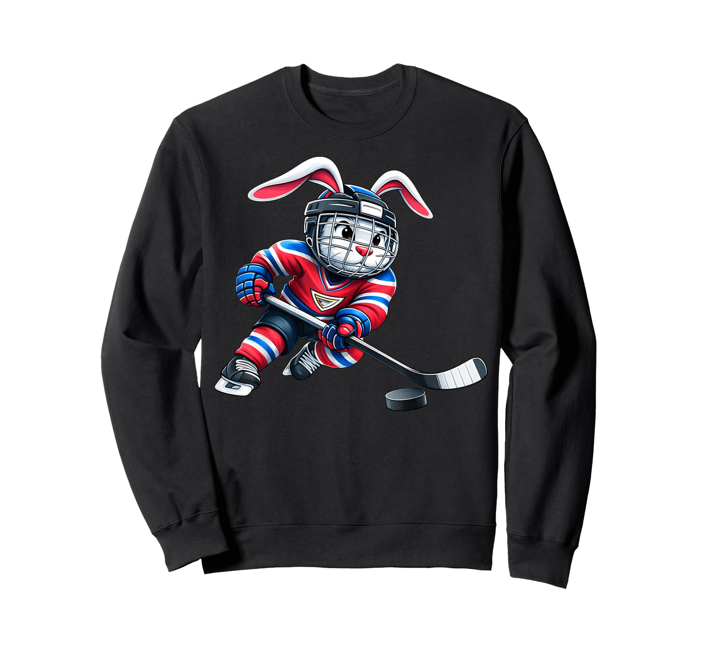 Easter Bunny Ice Hockey Player Cute Rabbit Boys Kids Men T-Shirt