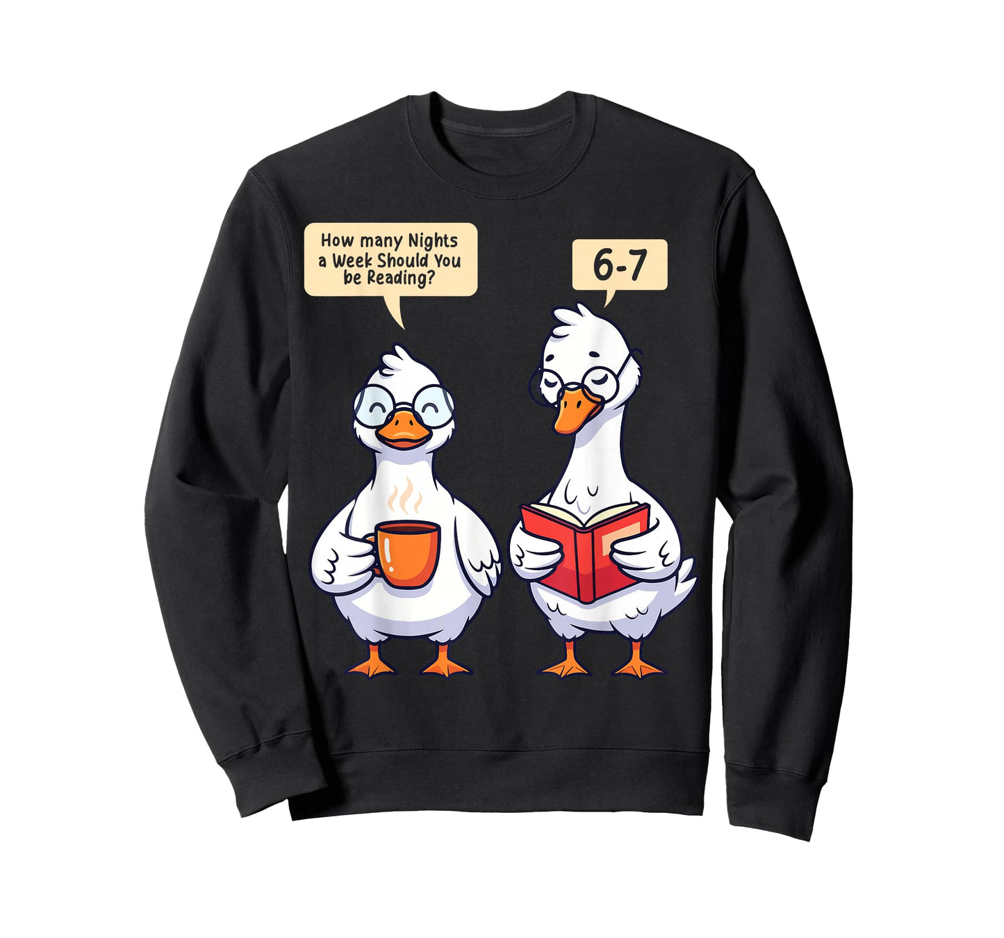 How Many Nights Reading Goose Book Lover Reader T-Shirt