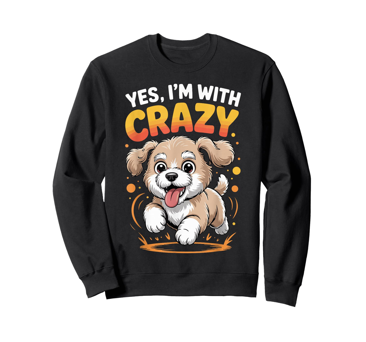 Yes I'm with Crazy Poodle Bichon Dog Breed Pet Funny Poochon T-Shirt