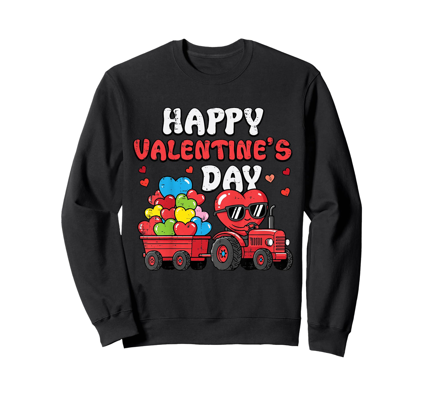 Kids Happy Valentines Day Tractor Heart Farm Toddler Boys Kids T-Shirt