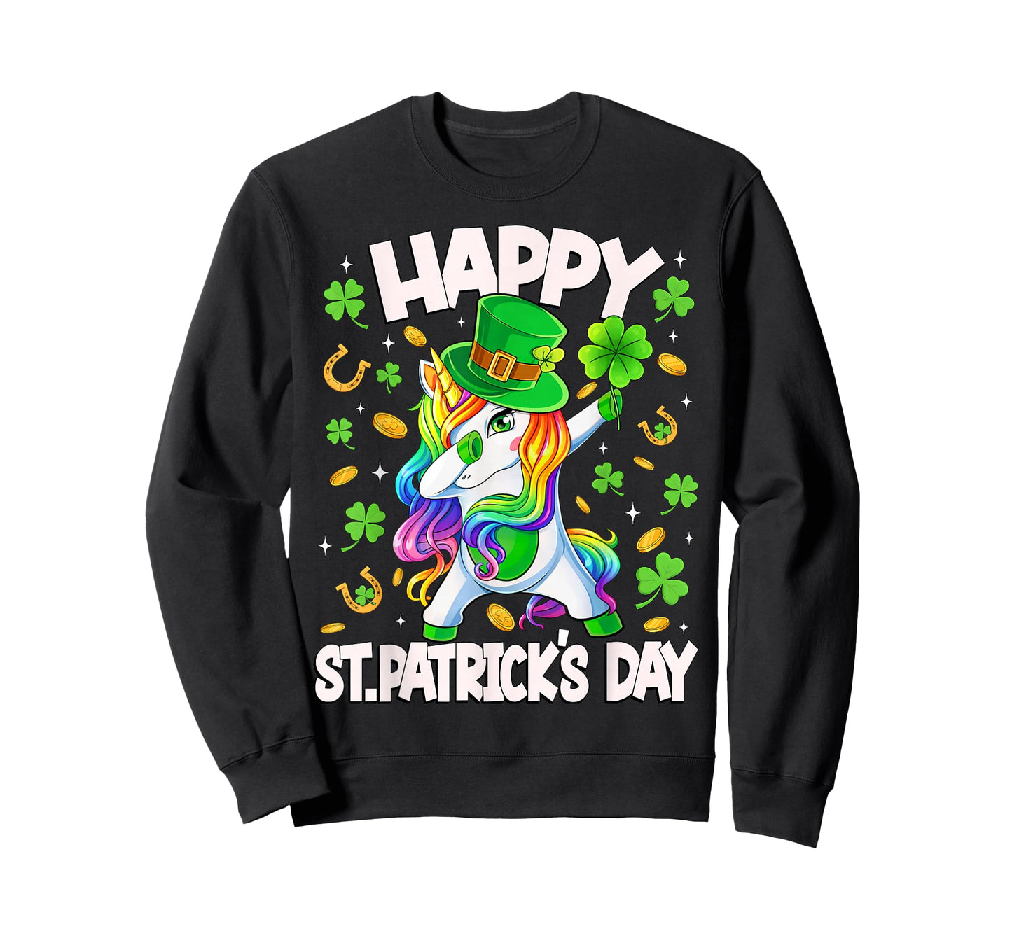 Happy St Patricks Day Irish Unicorn Dabbing Lepricorn Kids T-Shirt