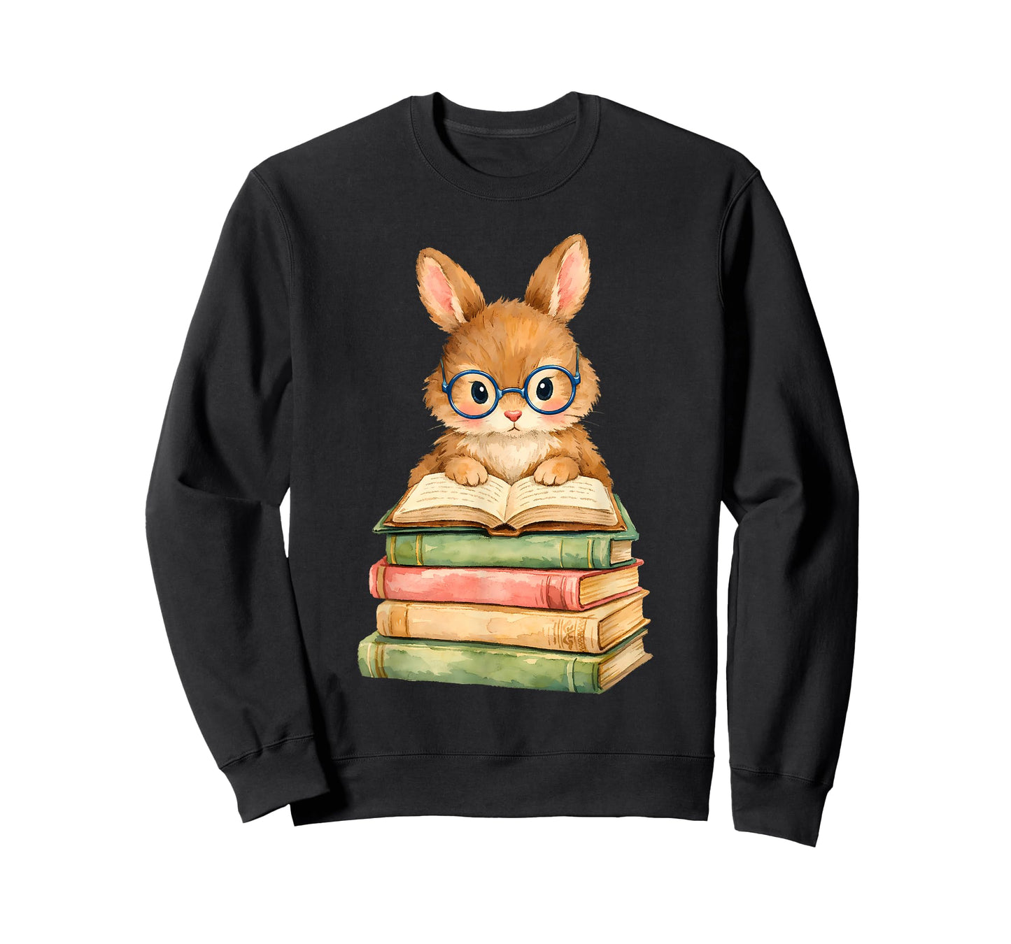 Reading Bunny Rabbit Glasses Book Bookworm Teacher Women T-Shirt