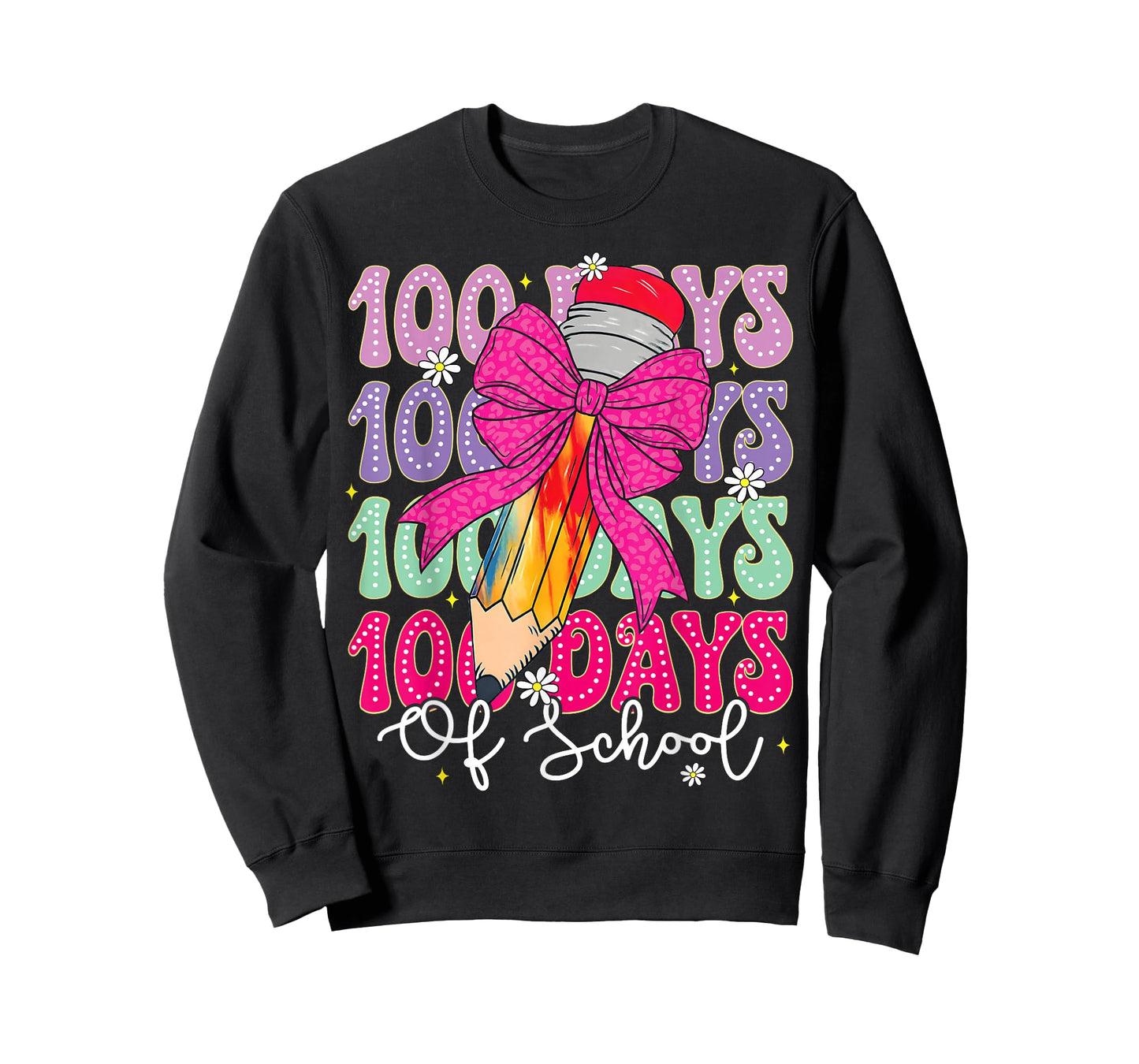100 Days of School Coquette Bow 100th Day of School Girls T-Shirt