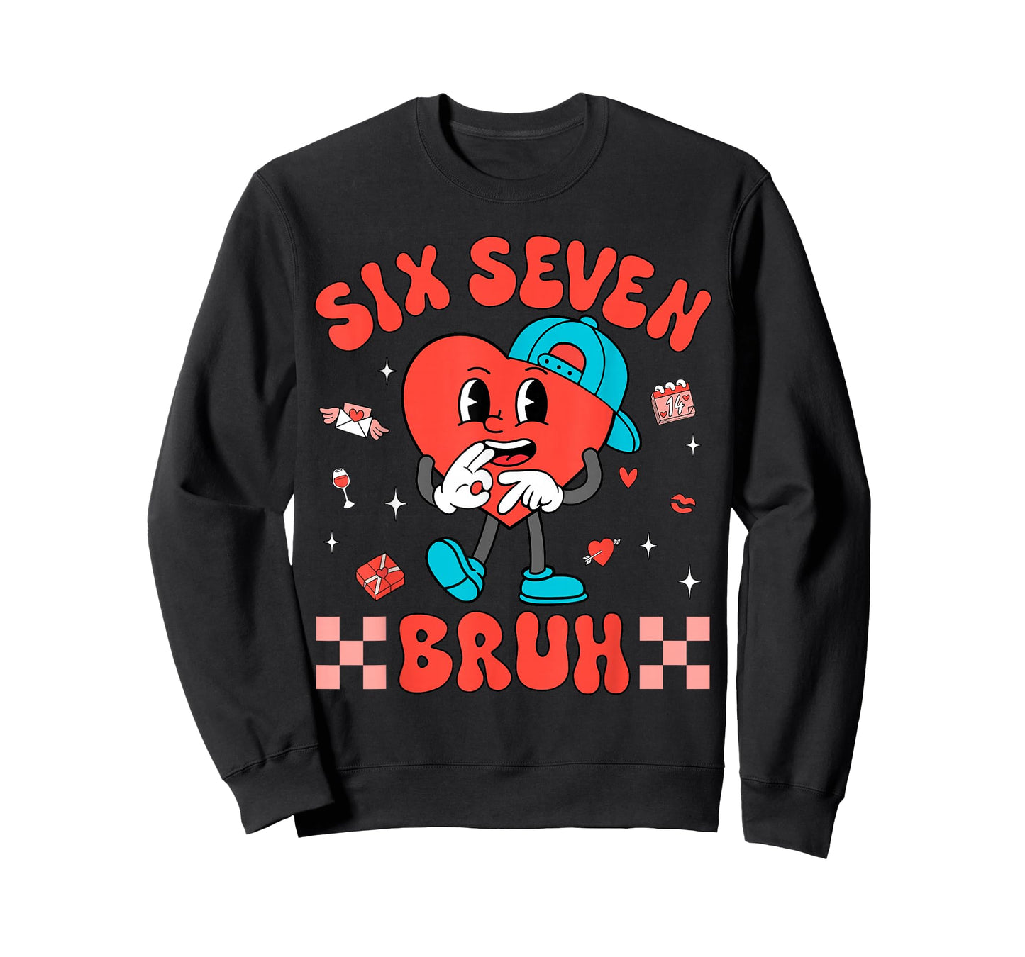 Six Seven 67 Meme Cool Valentine’s for Teens Boys Girls Kids T-Shirt