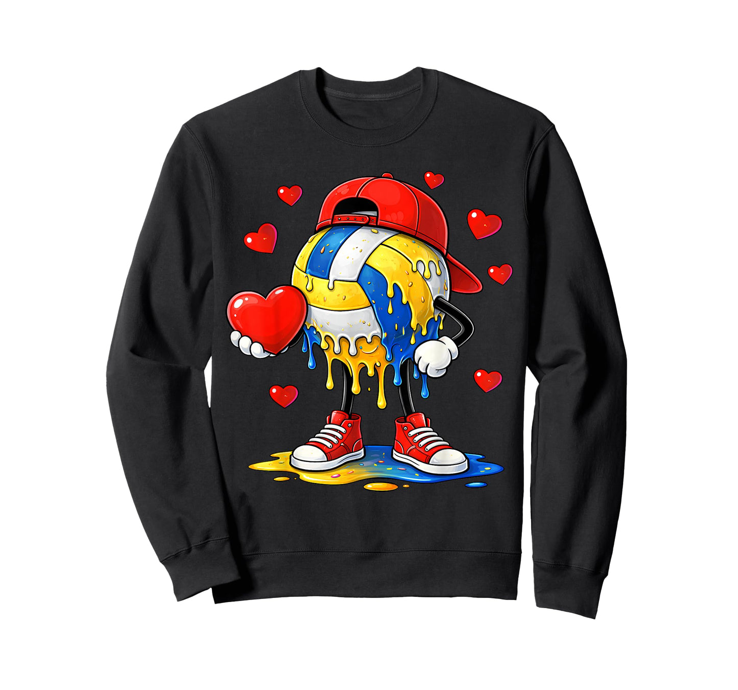 Valentine Volleyball Heart Drip Sport Valentines Day Boys T-Shirt