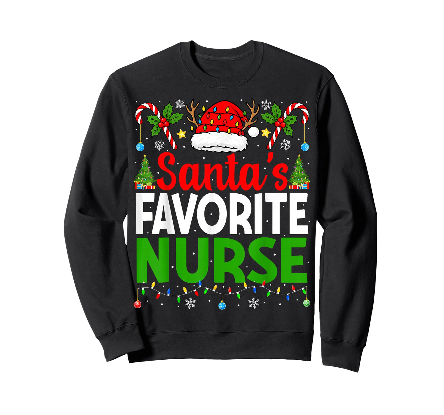 Santas Favorite Nurse RN Christmas Nursing Christmas Nurse T-Shirt