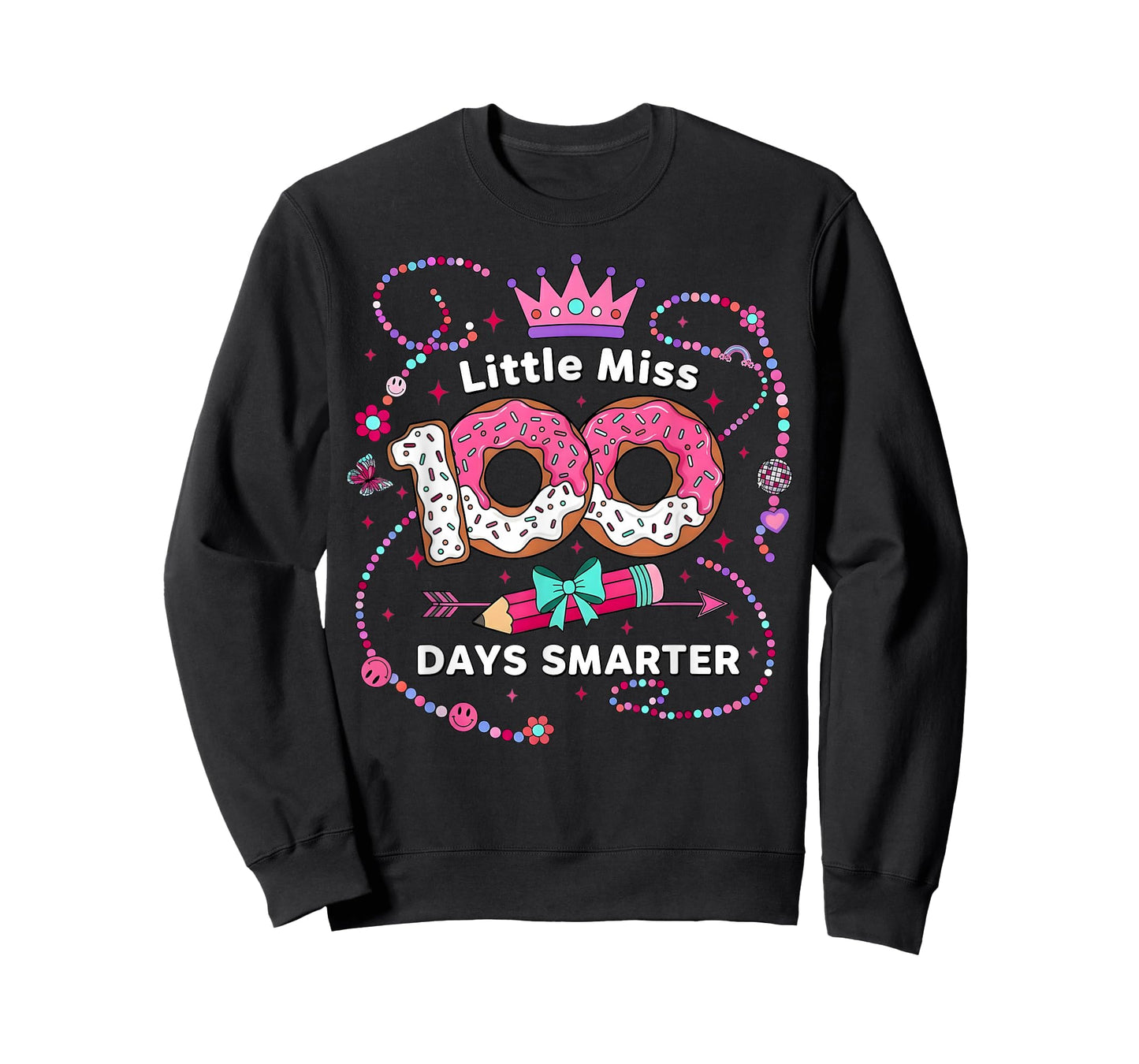 100 Days of School Girls Kids Little Miss 100th Day Smarter T-Shirt