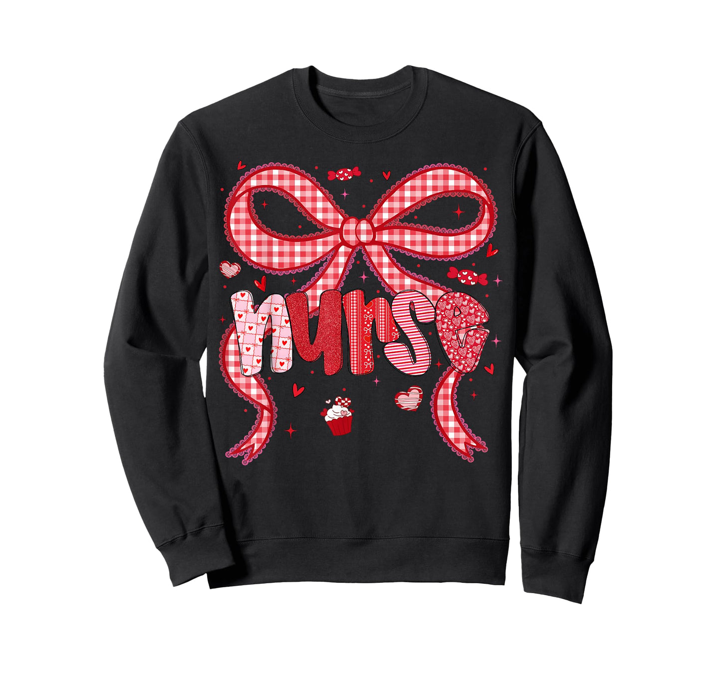Valentine Nurse Coquette Bow Stethoscope Girl Women T-Shirt