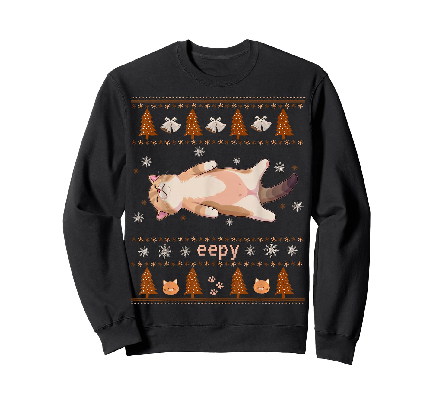 Christmas Eepy Cat Meme Silly Festive Cozy Sleepy Humor T-Shirt