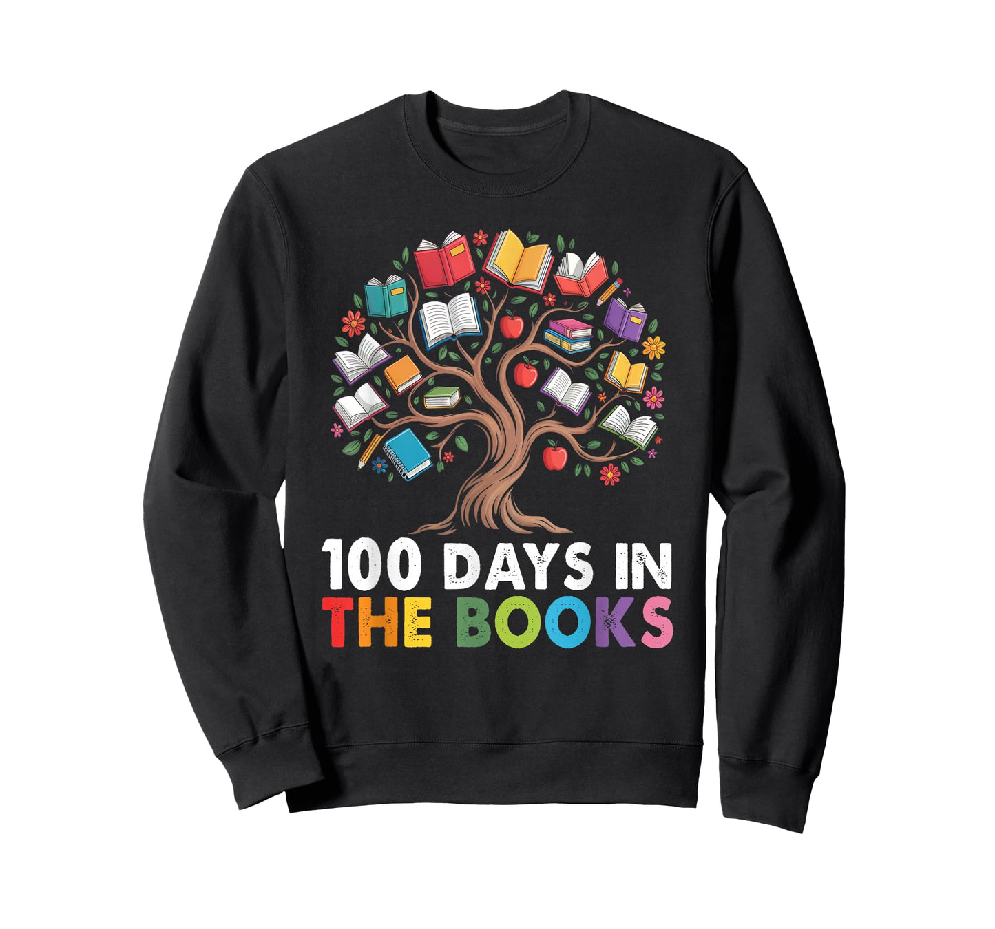 100 Days in The Books Reading Teachers Librarians School T-Shirt