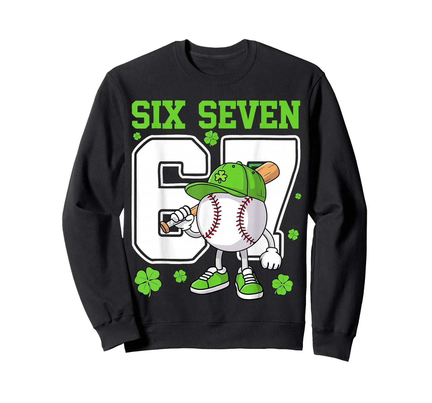 Boys St Patricks Day 67 Six Seven Baseball Ice Cream Drip T-Shirt