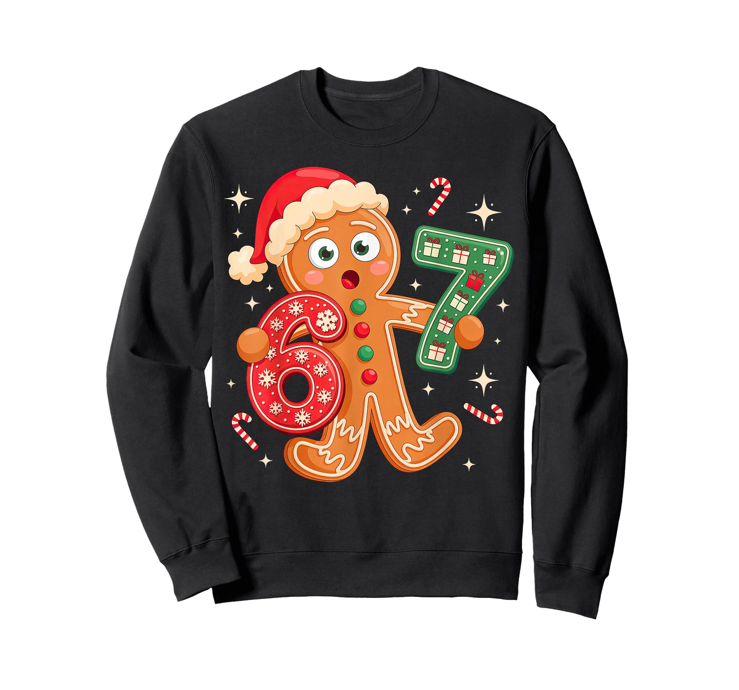 Gingerbread Six Seven 67 Meme 6 7 Christmas T-Shirt