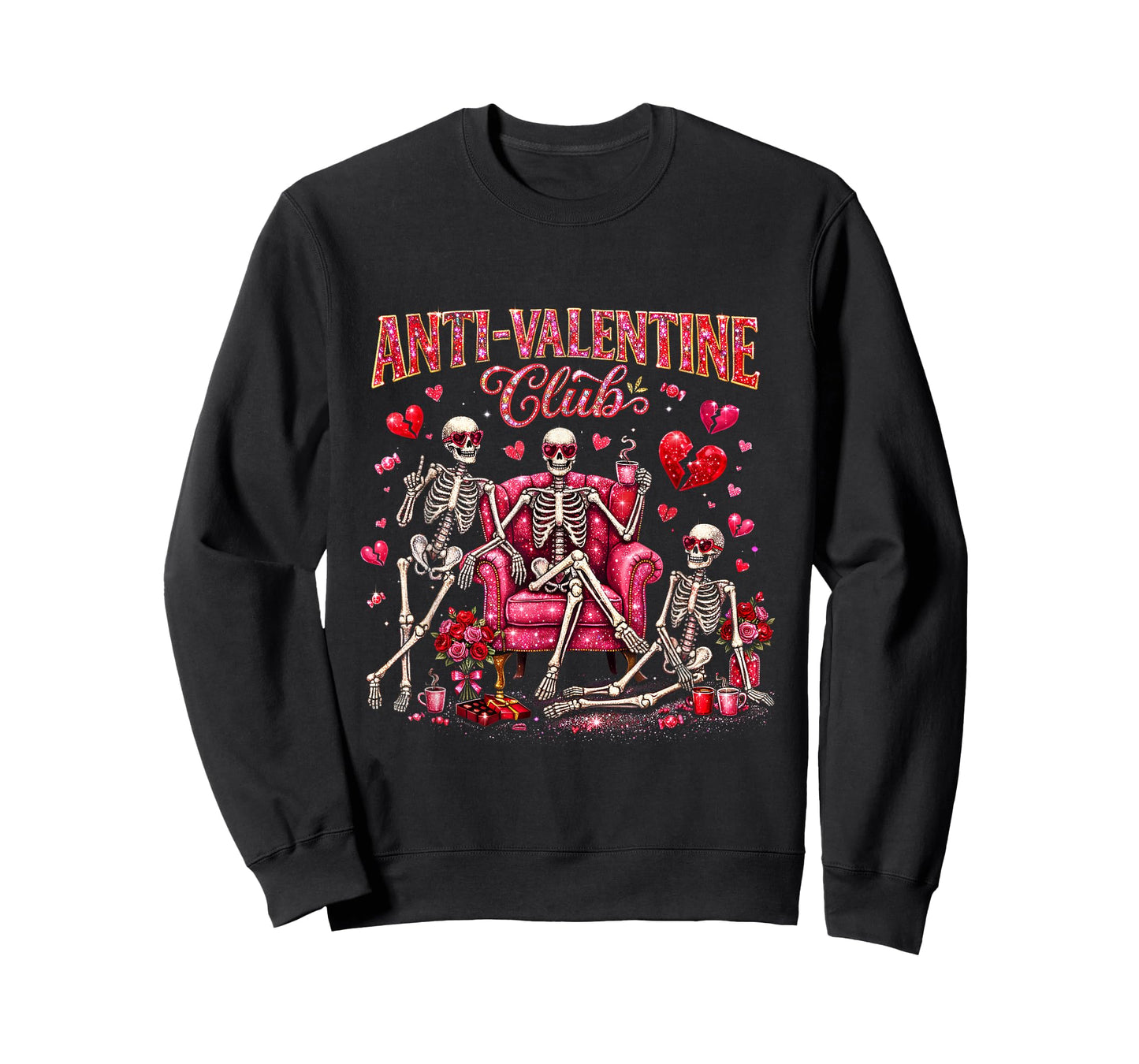 Funny Valentine's Day Friends Gift Anti Valentine Club T-Shirt