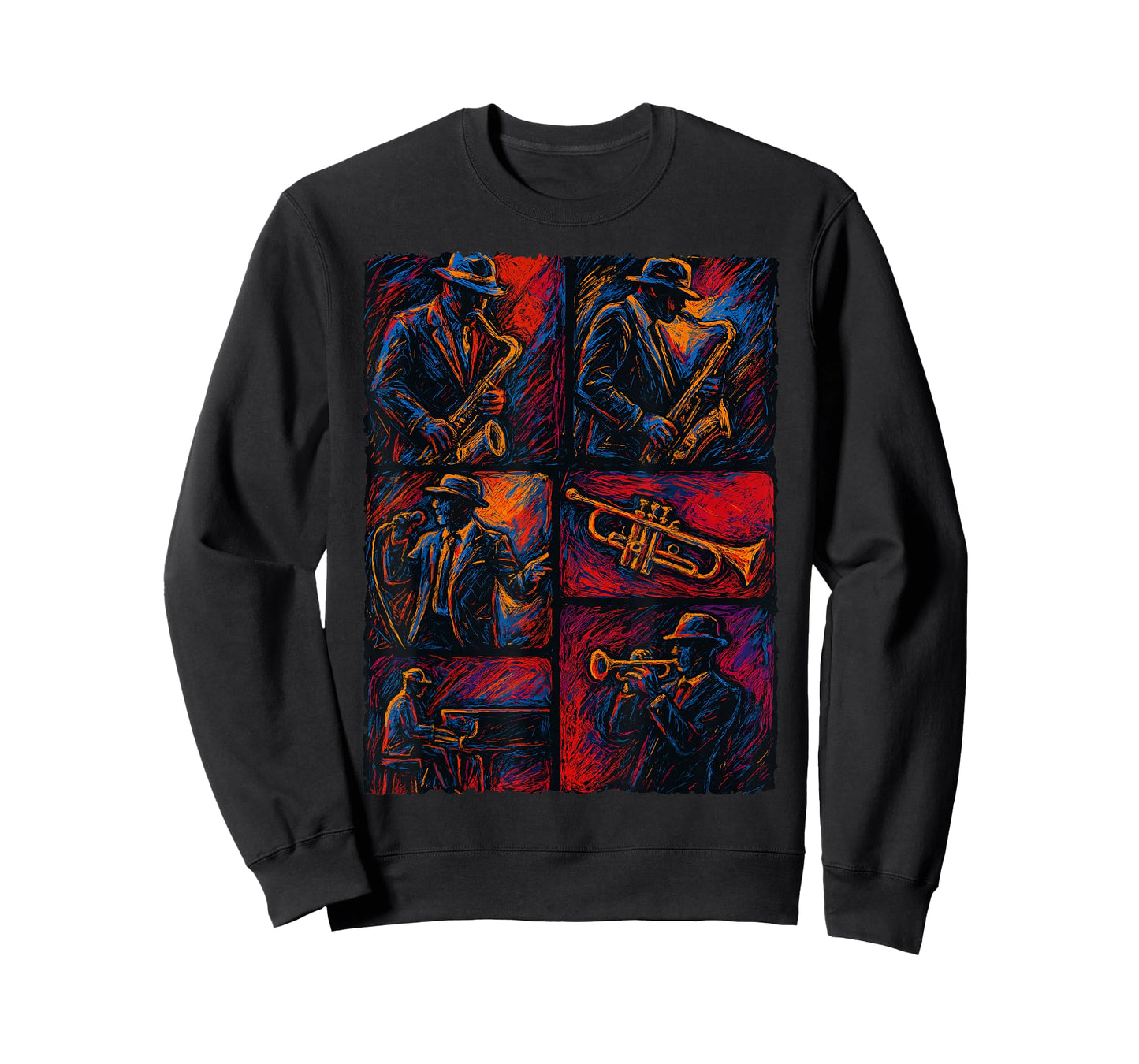 Artistic Jazz Band Musicians Vintage Jazz Music Lover T-Shirt