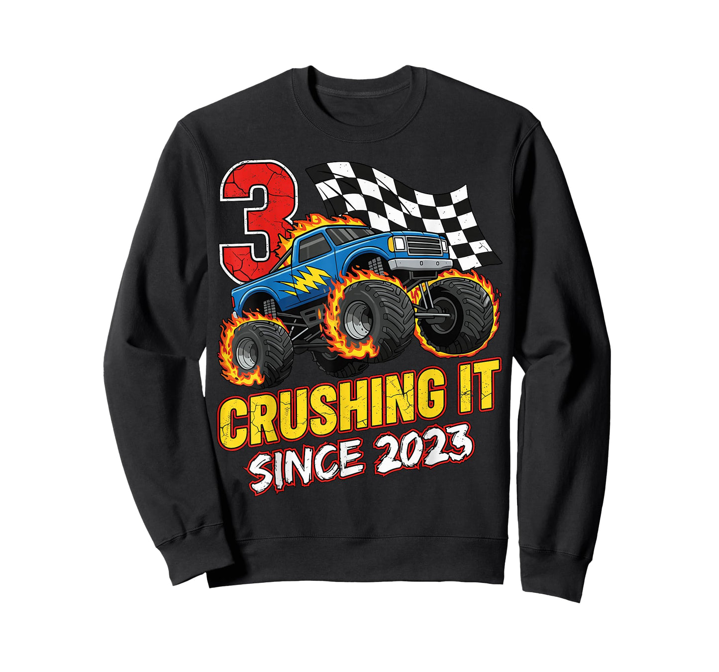 Birthday Monster Truck 3 Year Old Boys 3rd Party Born 2023 T-Shirt