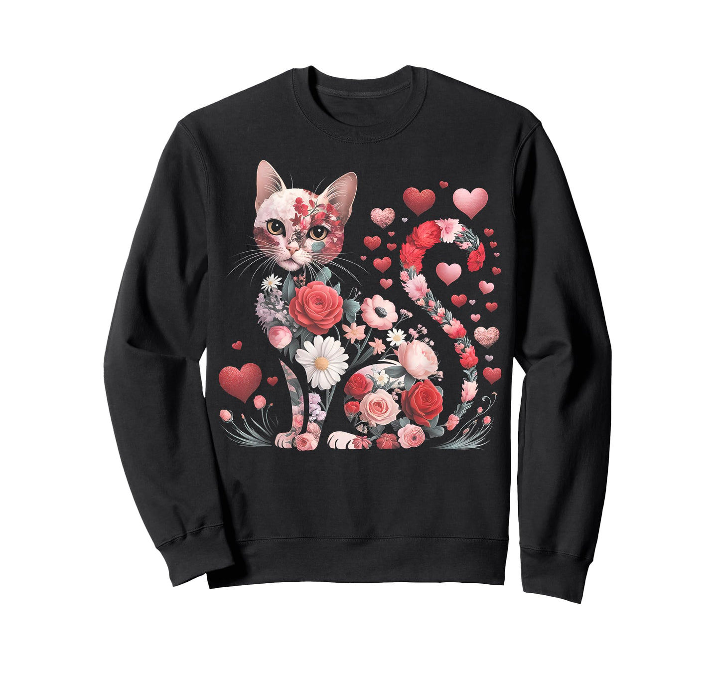 Happy Meowentine's Day Cute Girls Cat Valentines Day Hearts T-Shirt