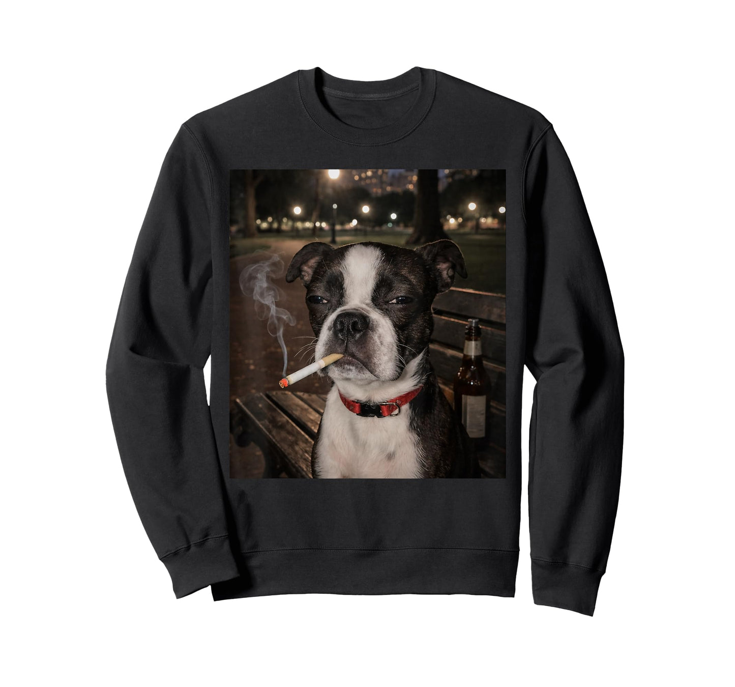 Funny Smoking Boston Terrier Dog Meme Gen Z Joke Brainrot T-Shirt