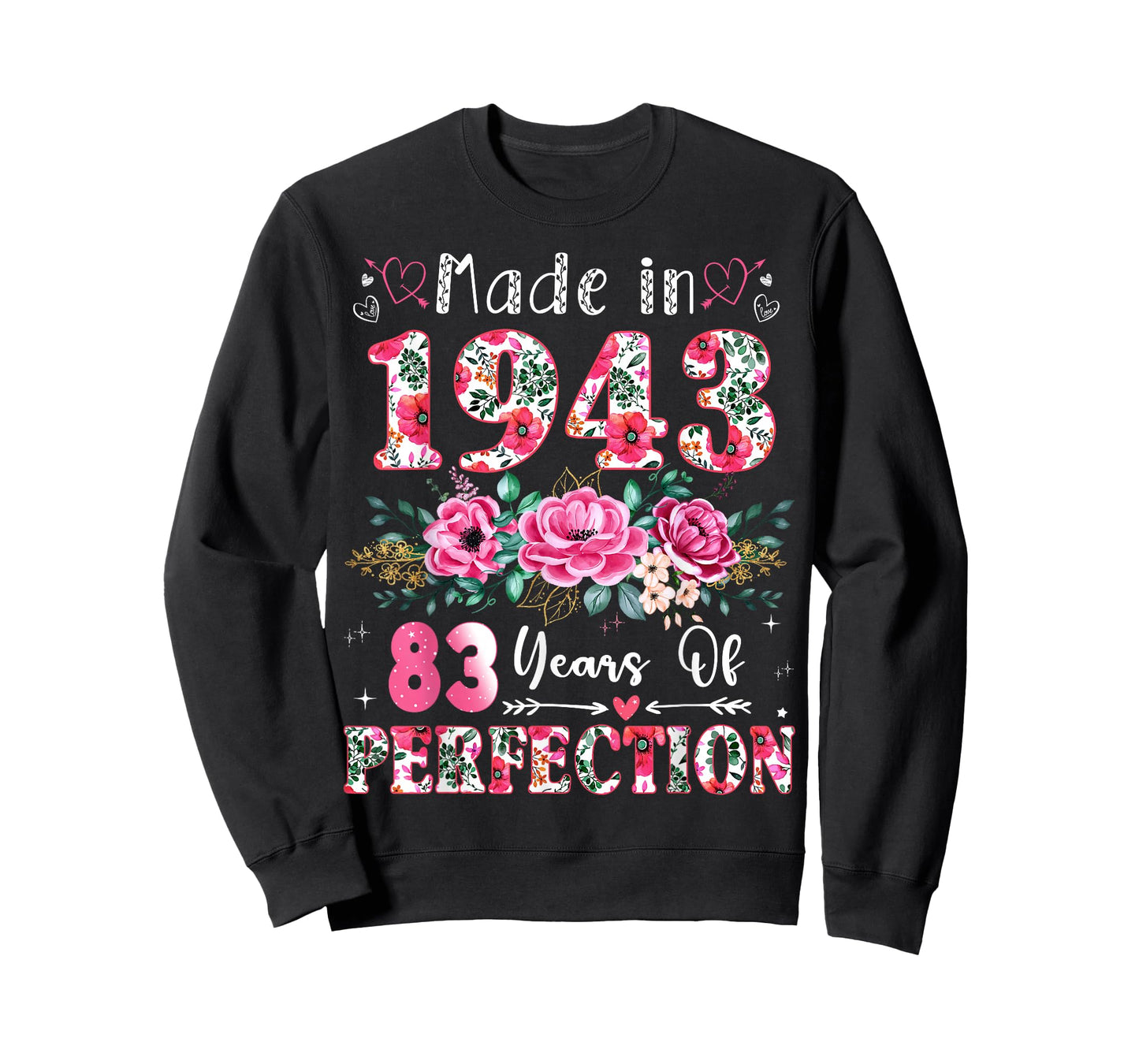 83 Year Old Made in 1943 Floral 83th Birthday Women T-Shirt