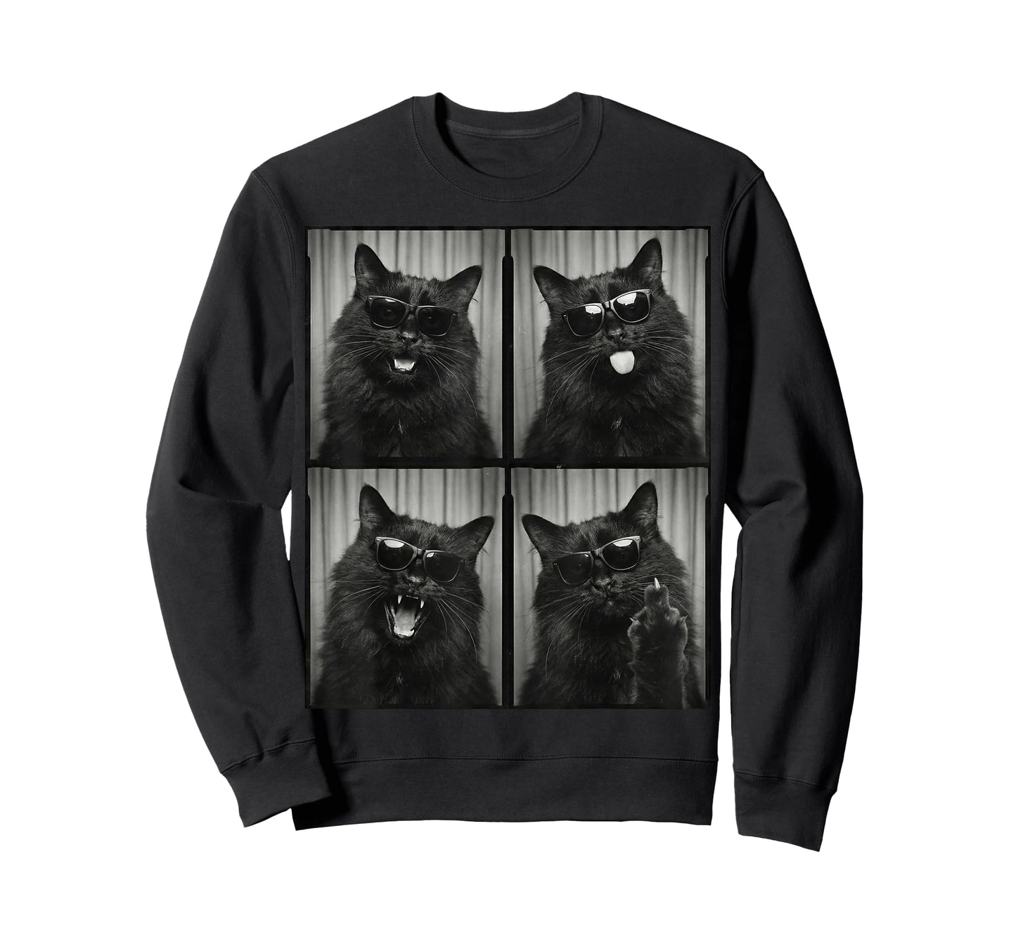 Funny Black Cat with Sunglasses Feline Animals Photo Booth T-Shirt