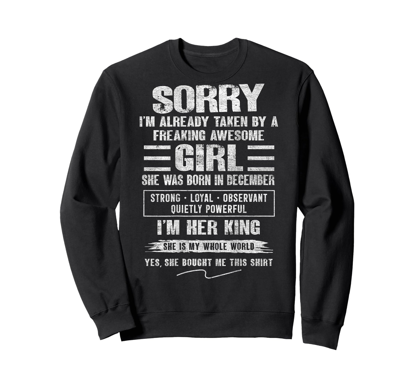 I'm Taken by Freaking Awesome Girl Born in December On Back T-Shirt