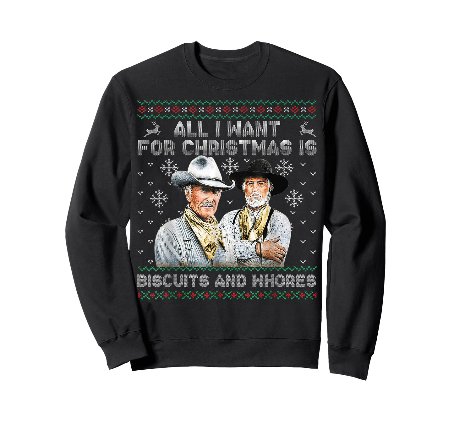 Western Cowboys Biscuits and Whores Christmas Quote T-Shirt