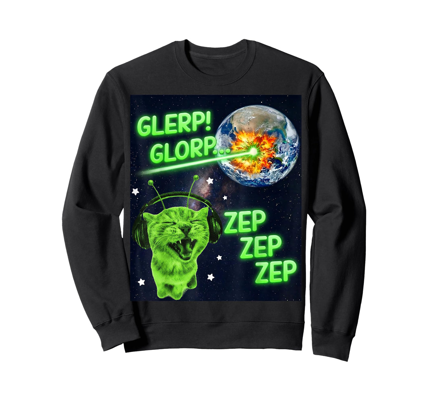 Y2K Glerp Glorp Zep Cat Silly Alien Meme Cat Meme Brainrot T-Shirt
