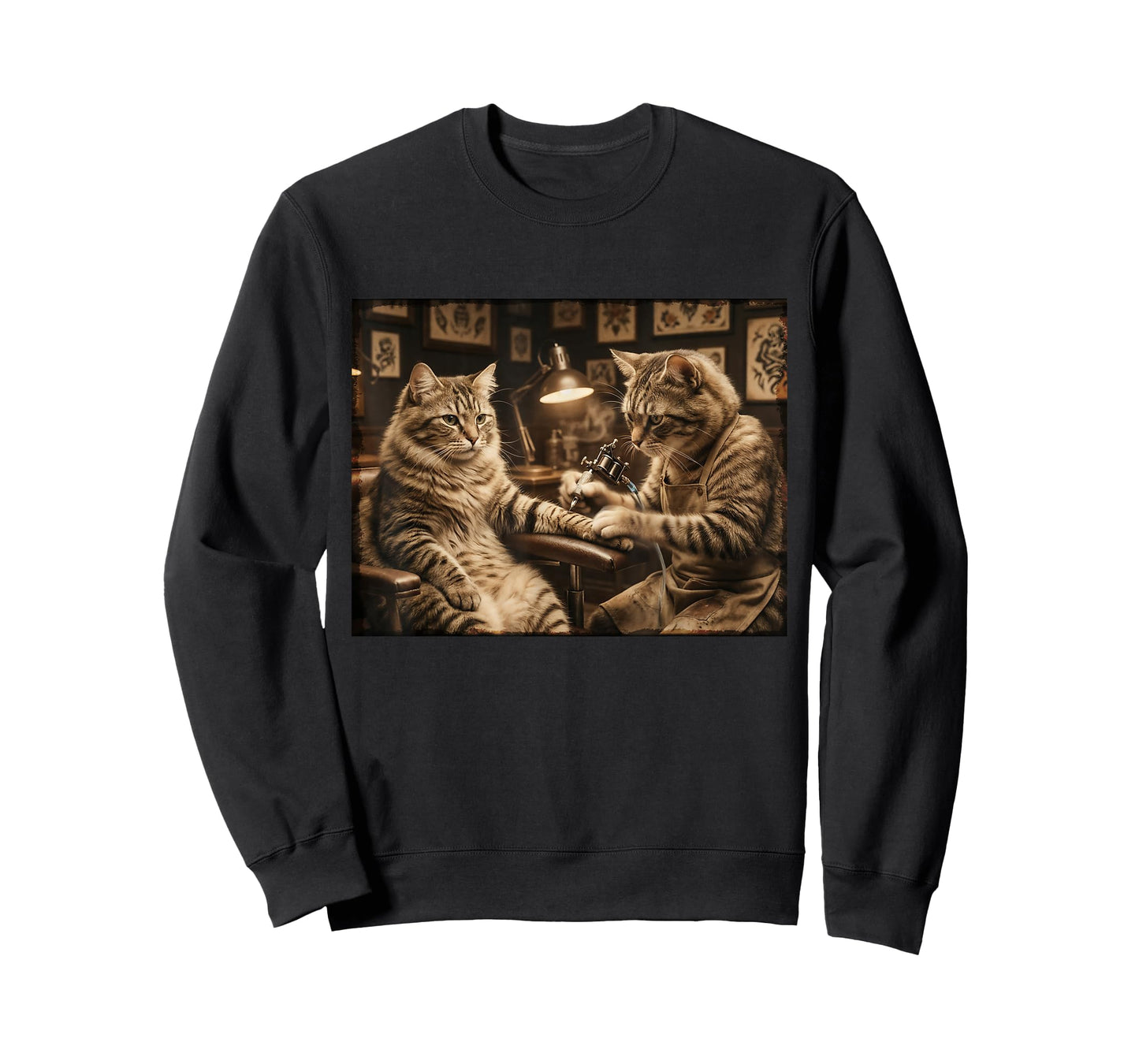 Cat Tattooing Cat Funny Meme Inked Kitty Humor Tattoo Artist T-Shirt