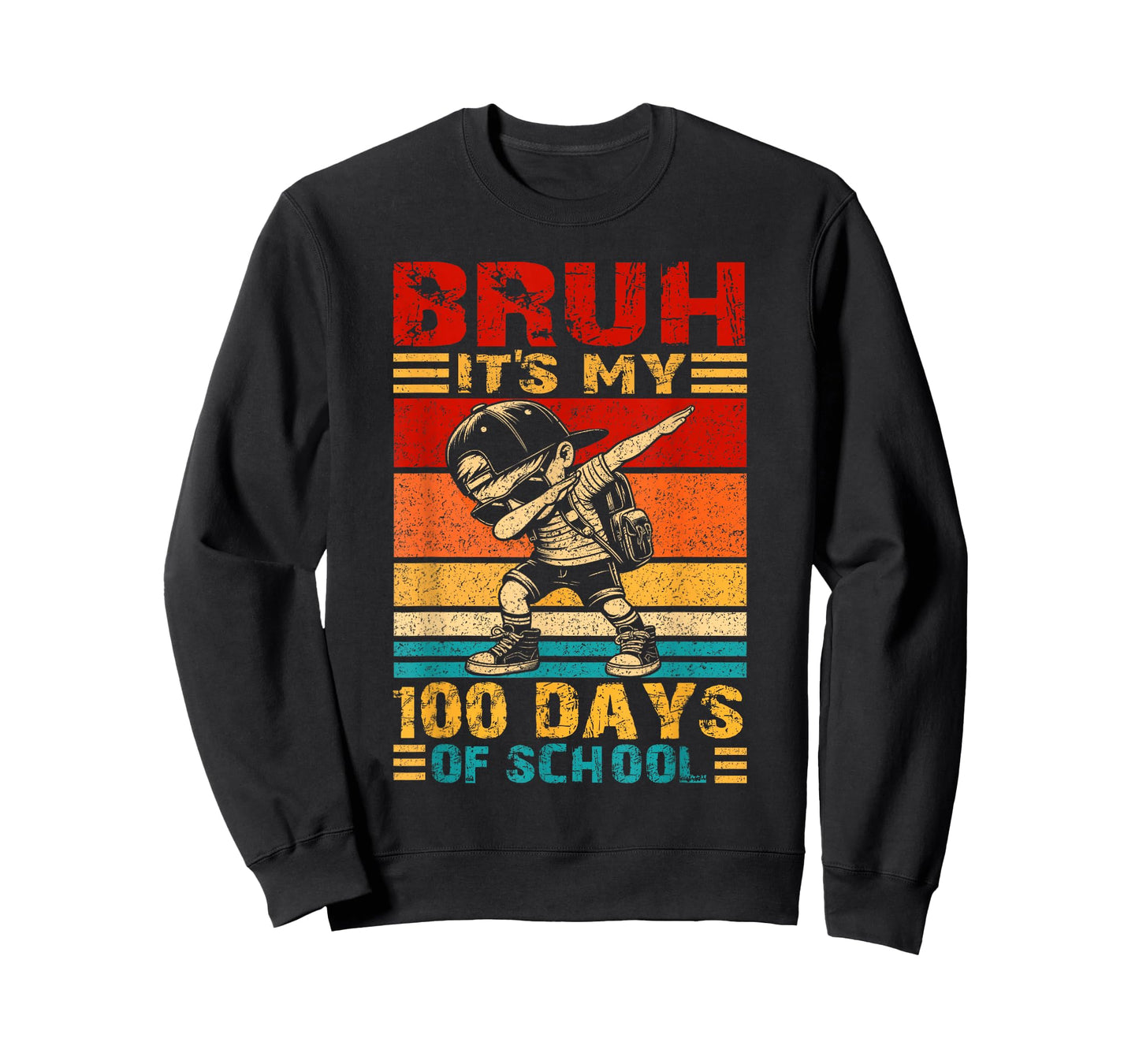Bruh It's My 100 Days of School Dabbing 100th Day Boys Kids T-Shirt