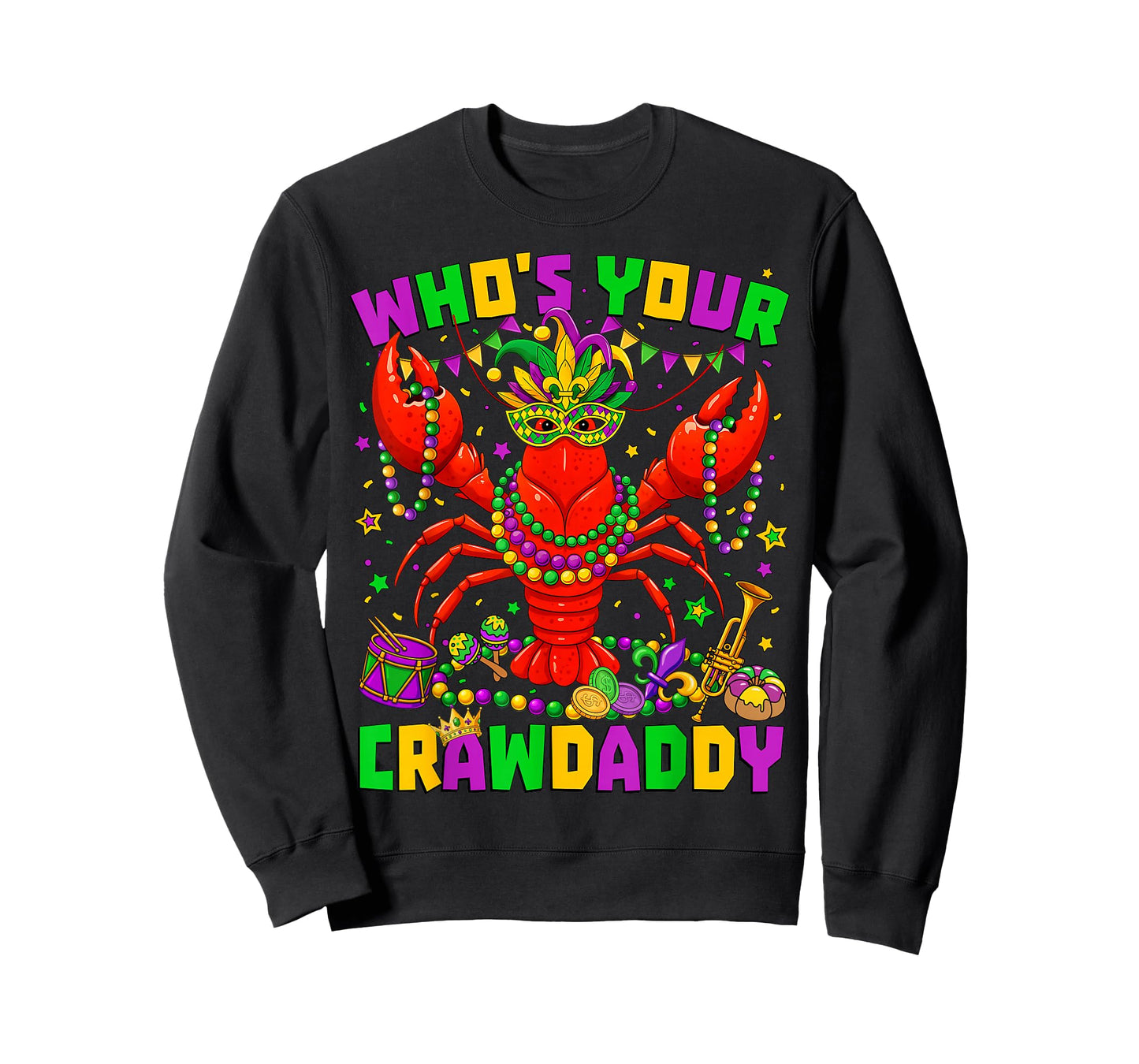 Whos Your Crawdaddy Crawfish Jester Beads Funny Mardi Gras T-Shirt