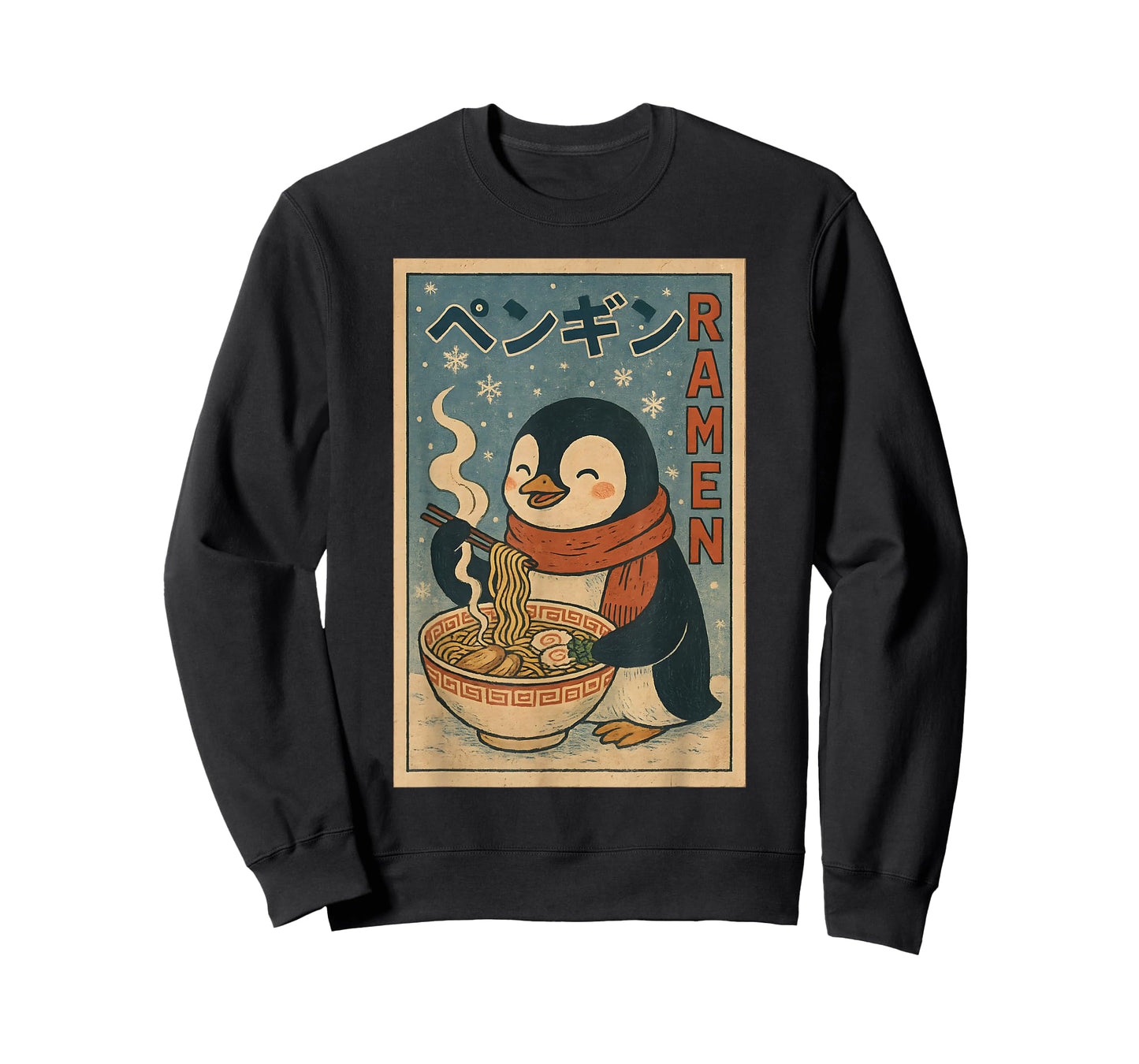 Vintage Japanese Noodle Cute Kawaii Anime Penguin Ramen Love T-Shirt
