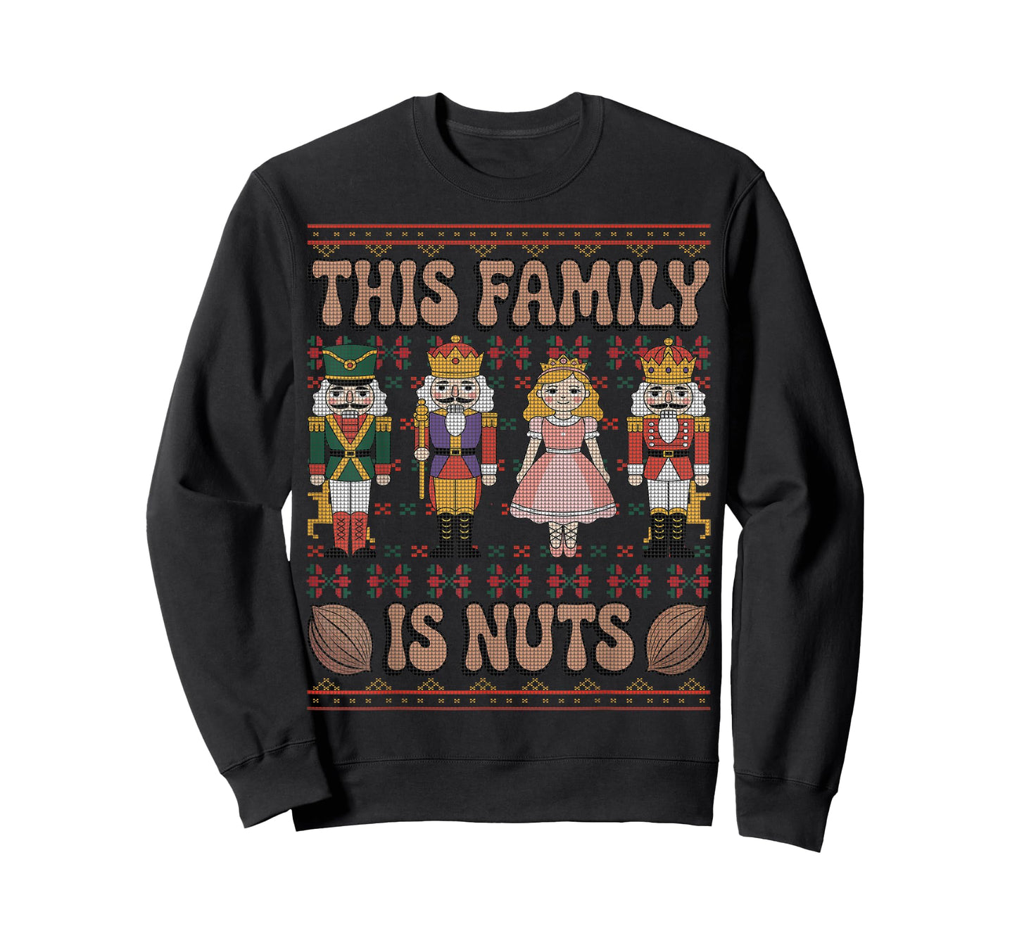 This Family is Nuts Funny Nutcracker Squad Kids Ugly Sweater T-Shirt
