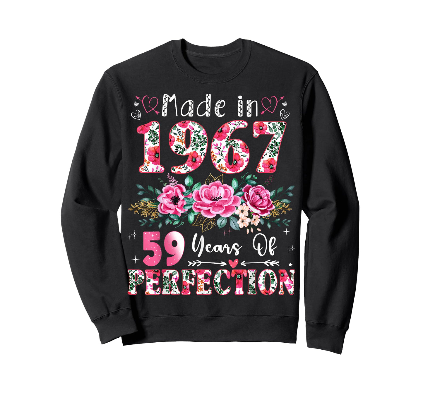 59 Year Old Made in 1967 Floral 59th Birthday Women T-Shirt