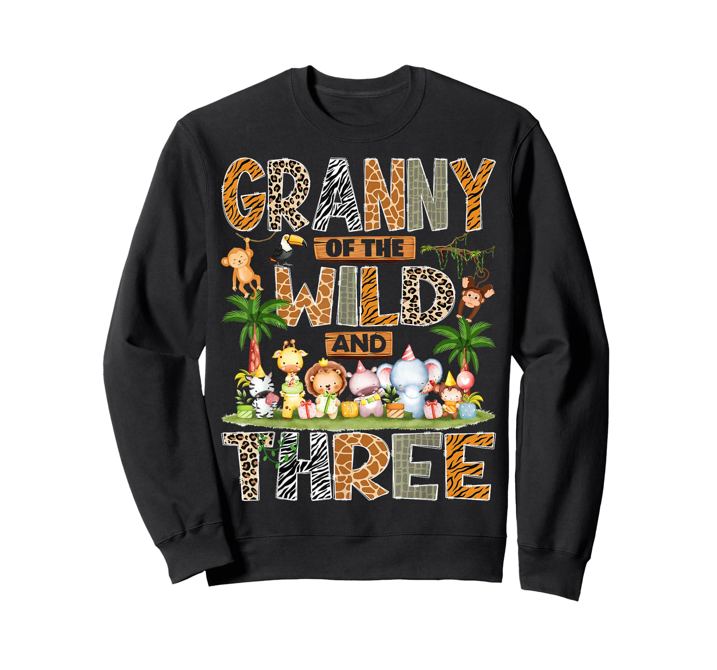 Granny of The Wild & Three 3rd Birthday Boy Safari Jungle T-Shirt
