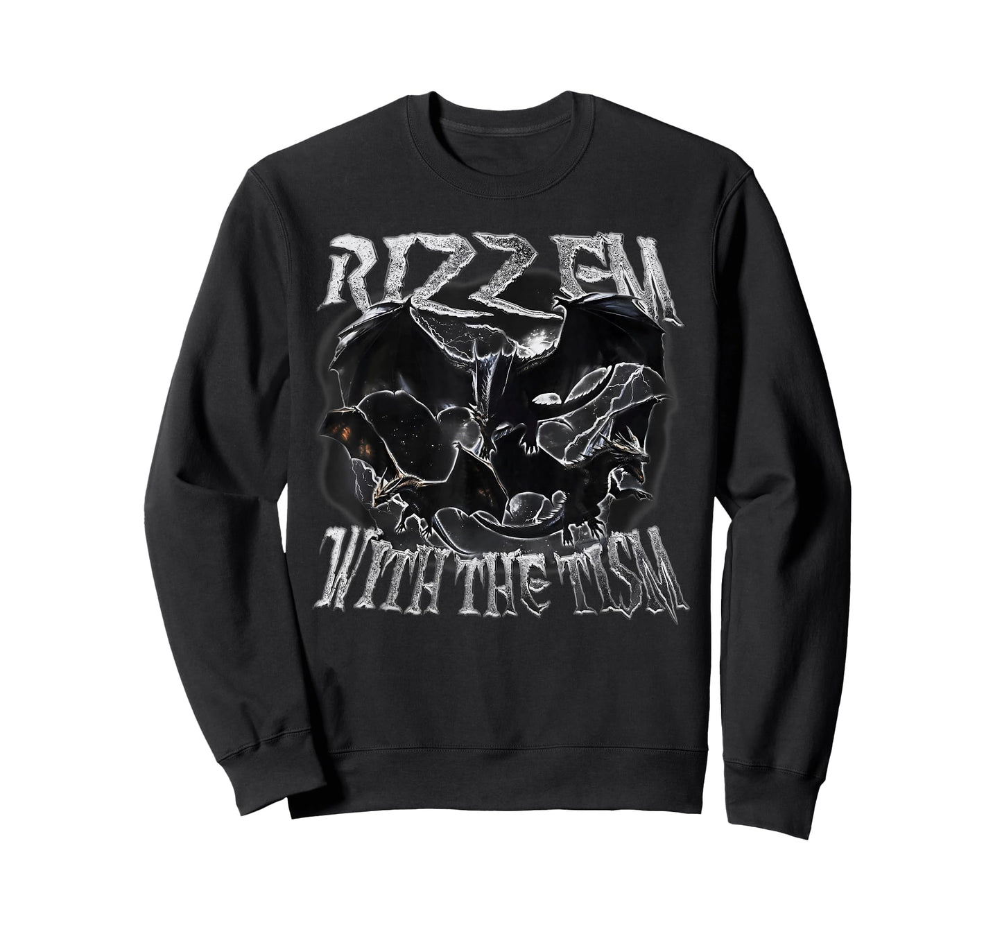 Autism Awareness Rizz Em with The Tism Meme Autistic Dragon T-Shirt
