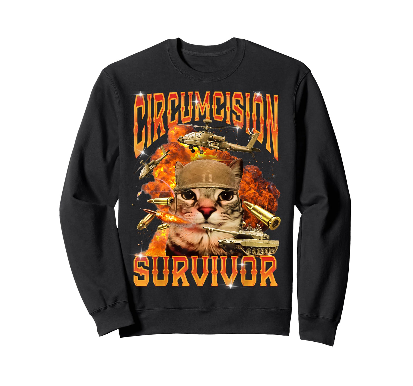 Circumcision Survivor Cat Meme Funny T-Shirt