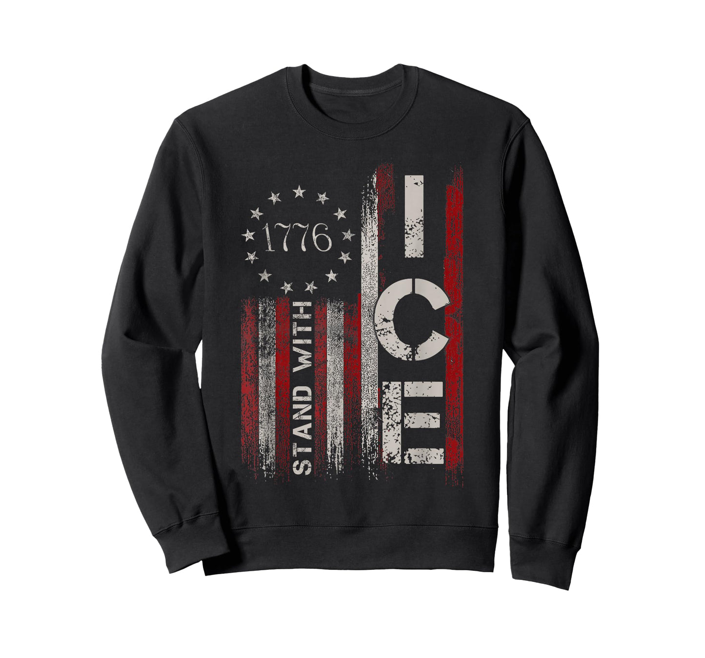 Support ICE Immigration Officers American Flag Border Patrol T-Shirt