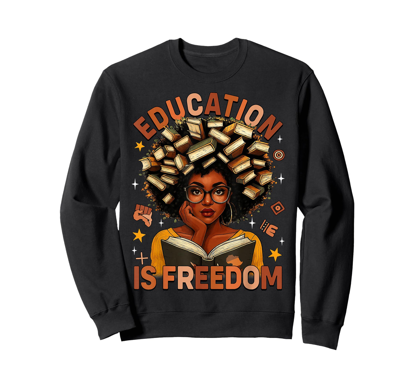 Education is Freedom Black Teacher Books Black History Month T-Shirt