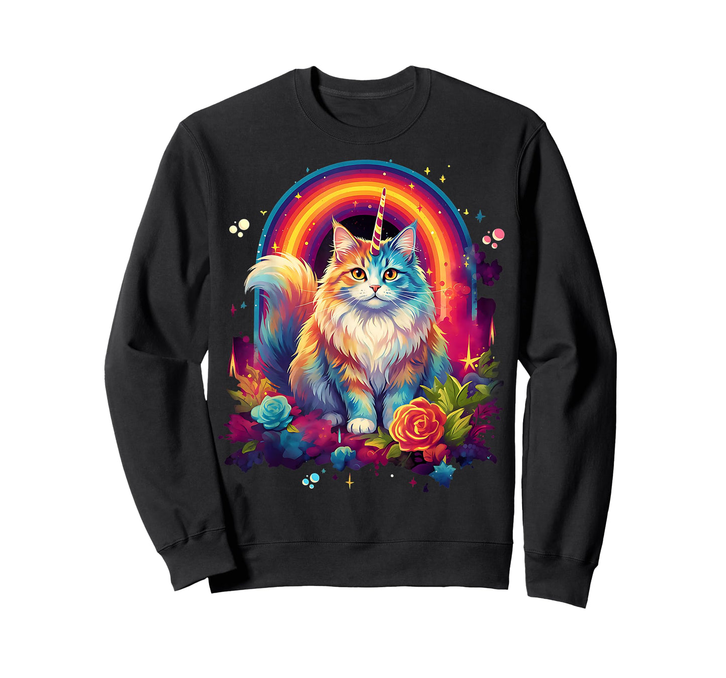 Kawaii Rainbow Kitty Caticorn Mainecoon Cat Unicorn Magical T-Shirt