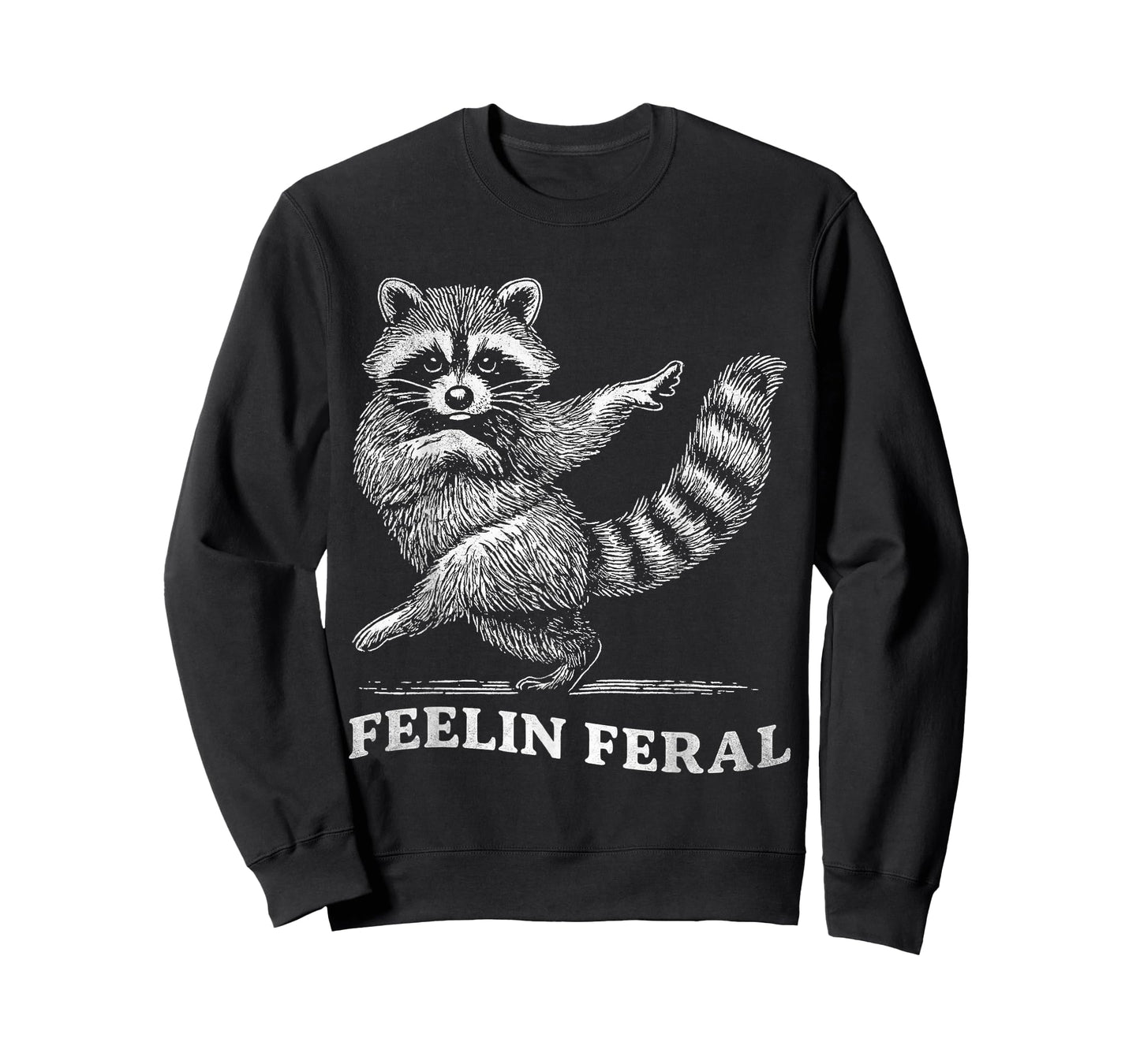 Feeling Feral Funny Raccoon Vintage Ironic Humor Gifts T-Shirt