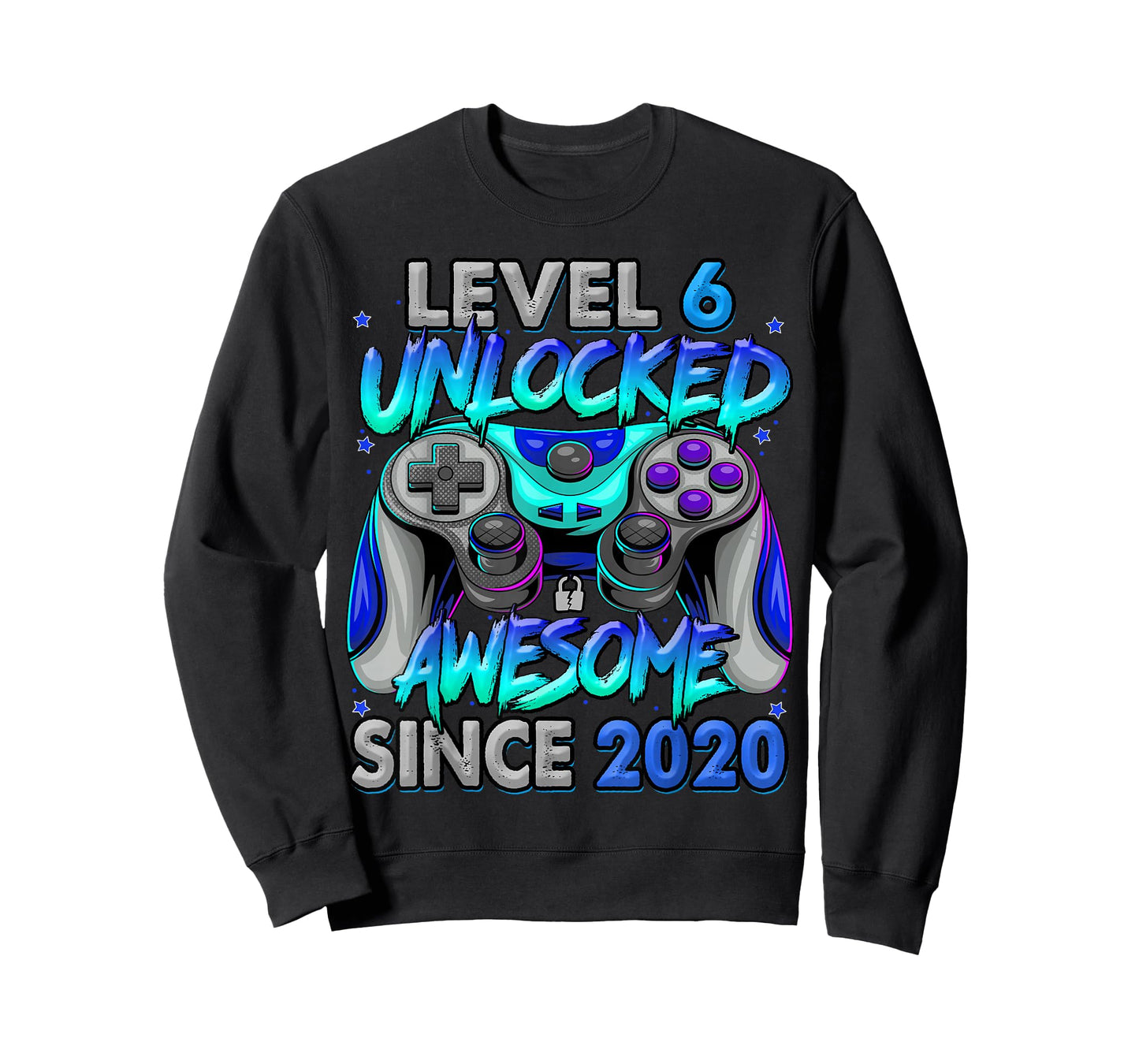 Level 6 Unlocked Awesome Since 2020 6th Birthday Gaming T-Shirt