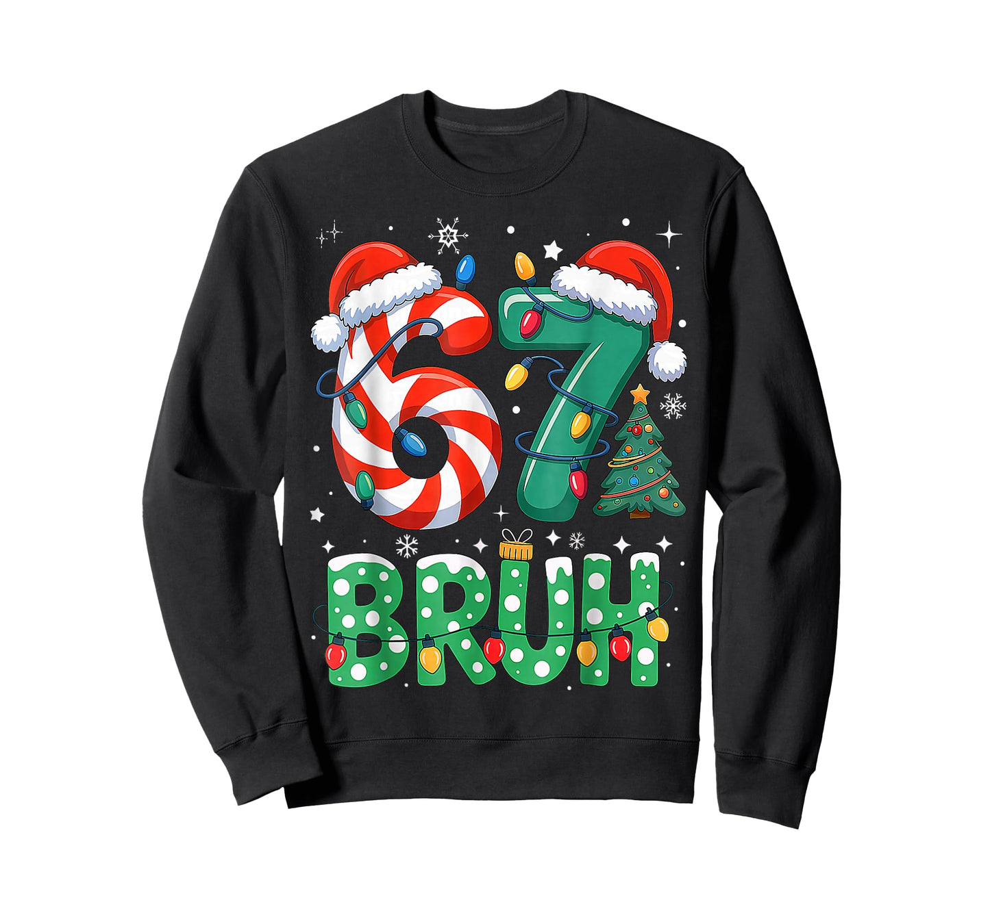 67 Six Seven Bruh Funny Christmas 6 7 Meme Men Women Kids T-Shirt