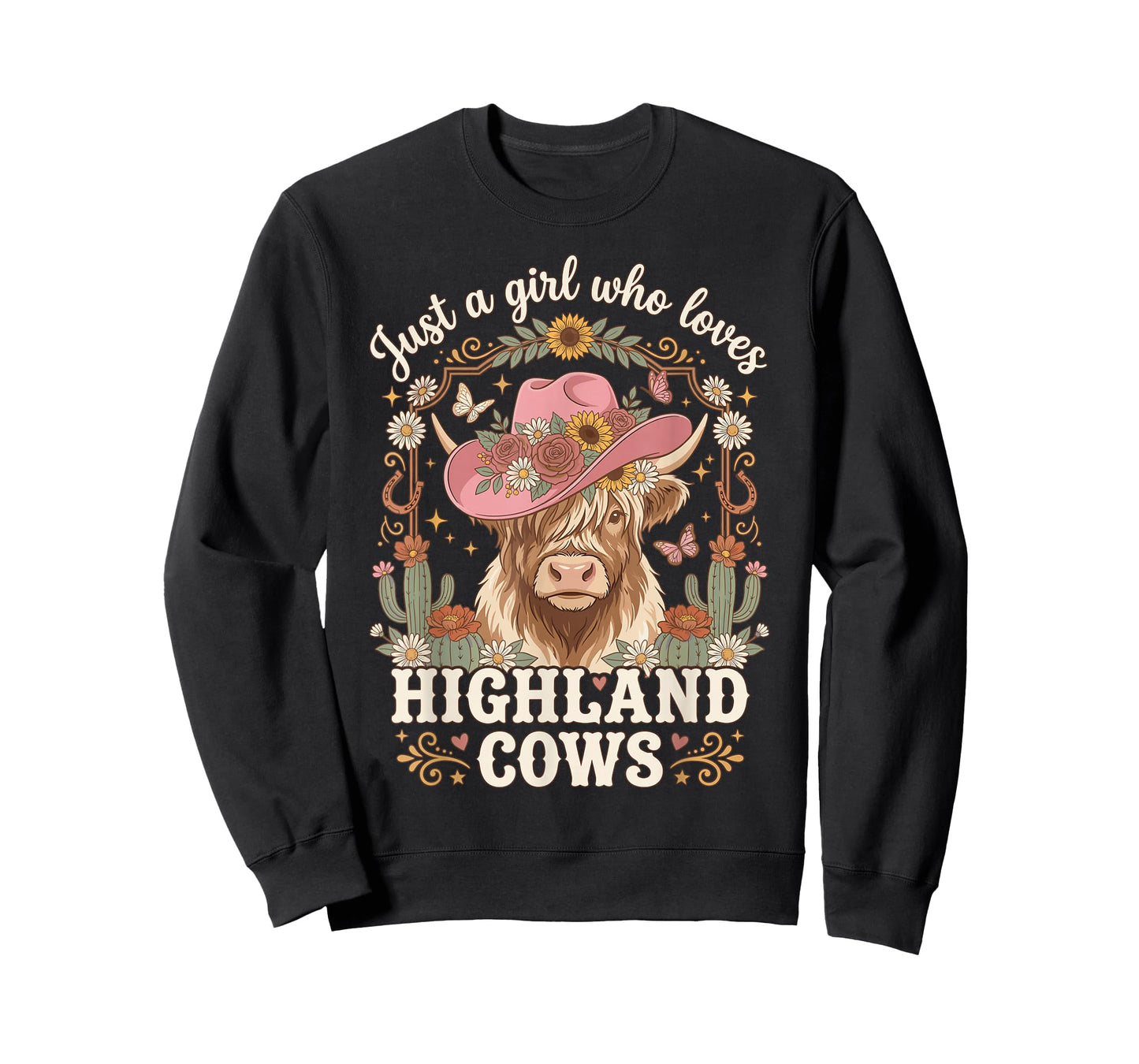 Just A Girl Who Loves Highland Cows Moo Western Boho Rancher T-Shirt