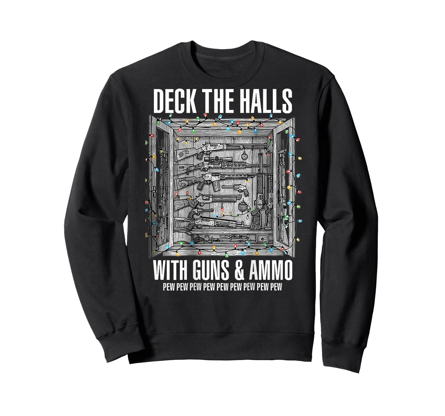 Deck The Halls with Guns & Ammo (on Back) T-Shirt