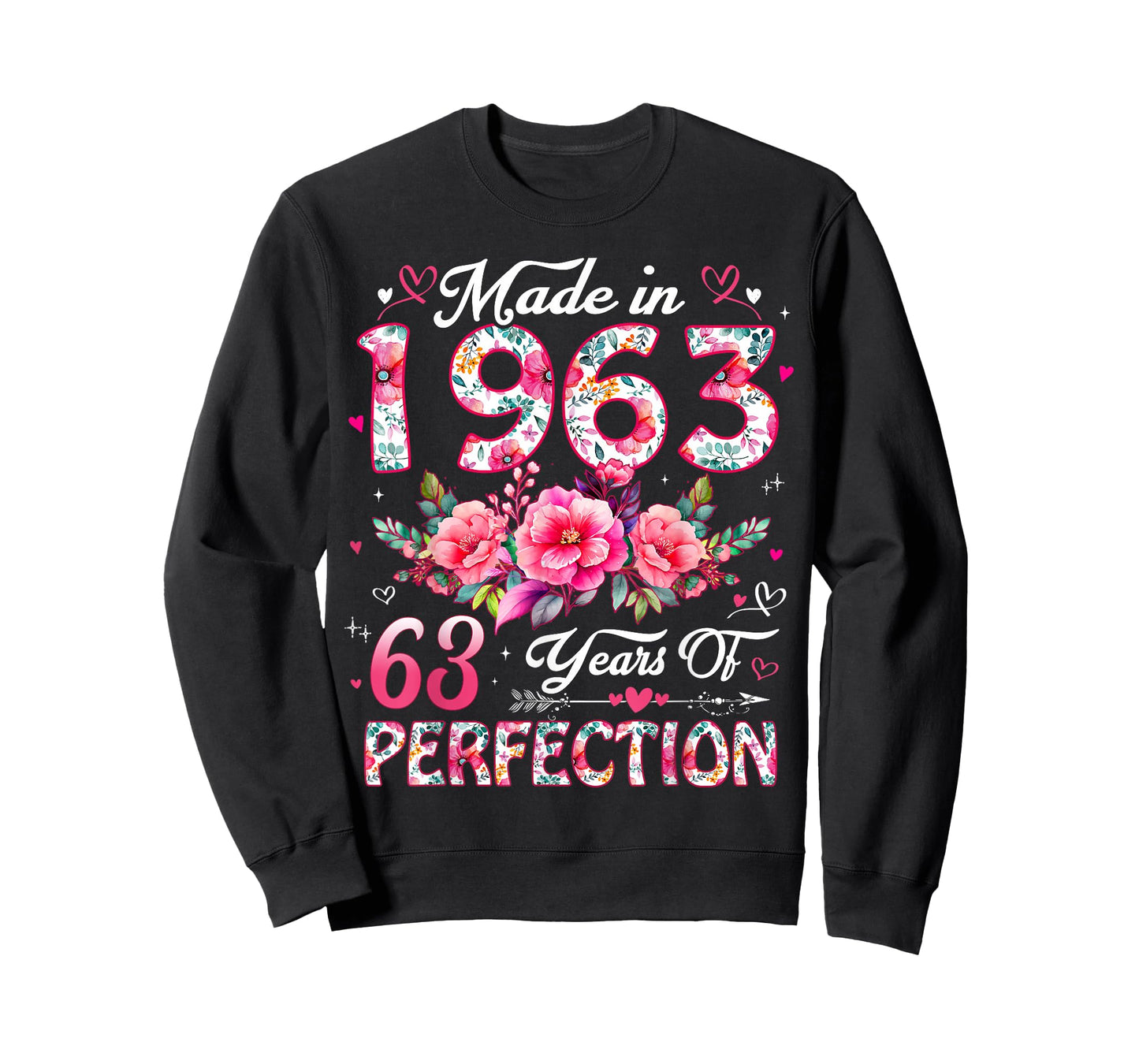 63 Year Old Made in 1963 Floral 63rd Birthday Women T-Shirt