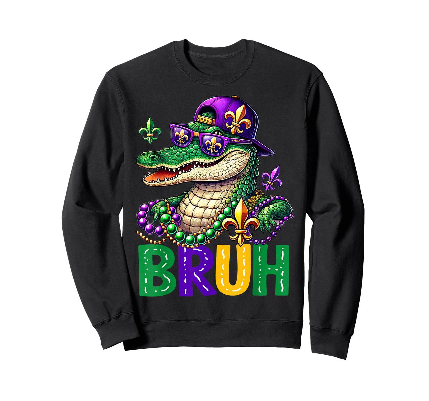 Mardigator Alligator Bruh Mardi Gras Costume Teens Boys Kids T-Shirt