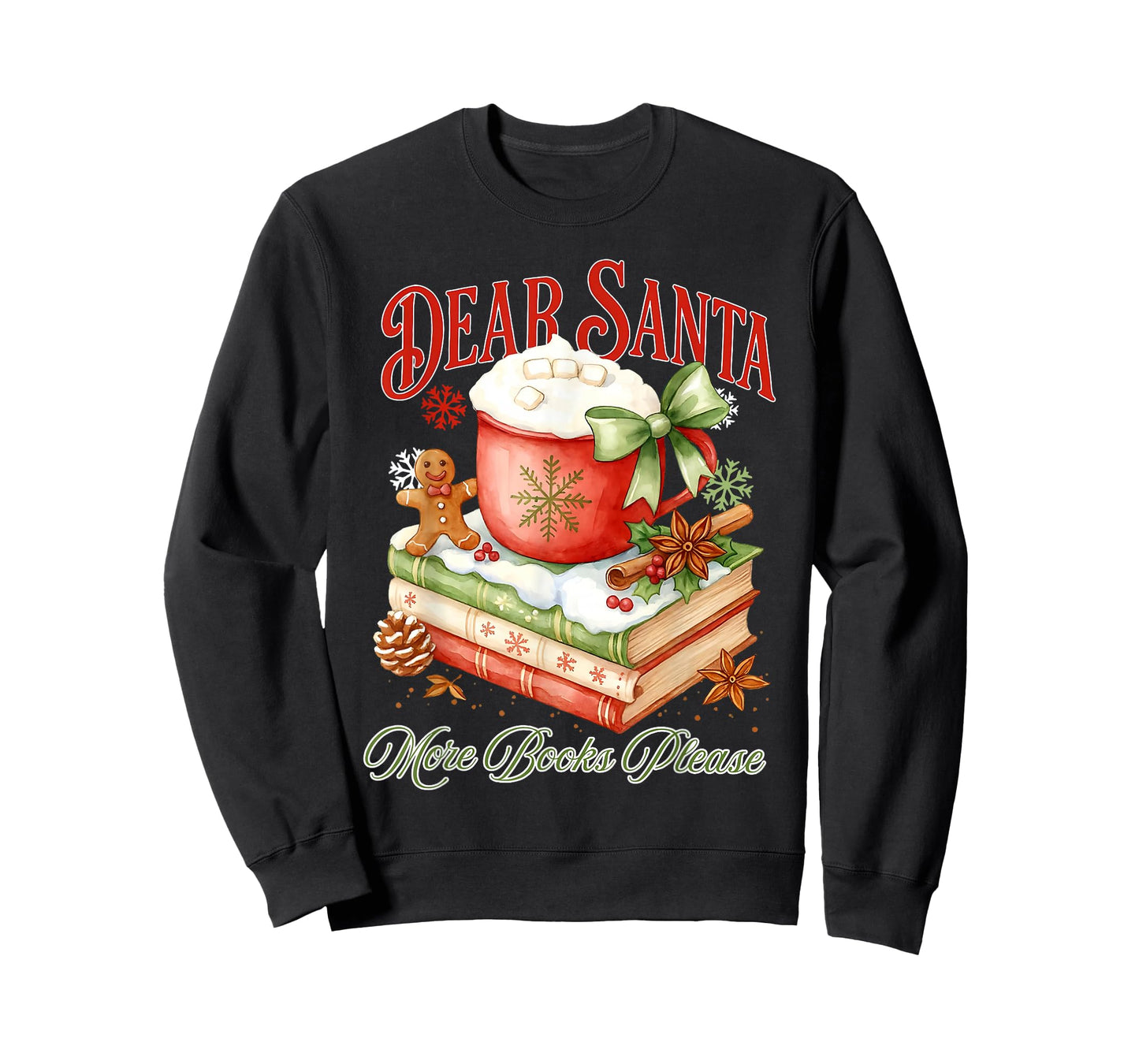 Retro Dear Santa More Books Please Reading Book Christmas T-Shirt