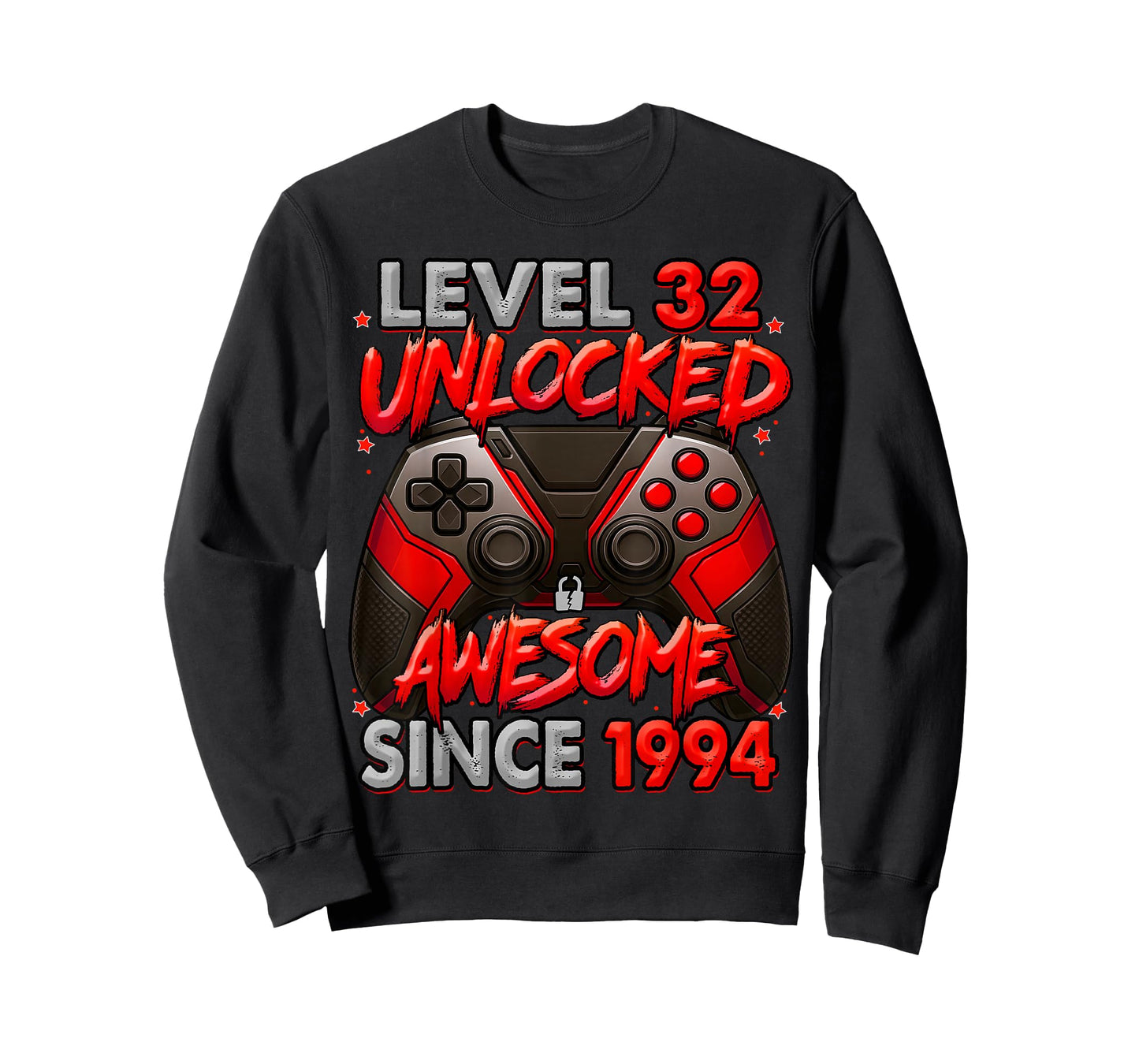 Level 32 Unlocked Awesome Since 1994 32nd Birthday Gaming T-Shirt